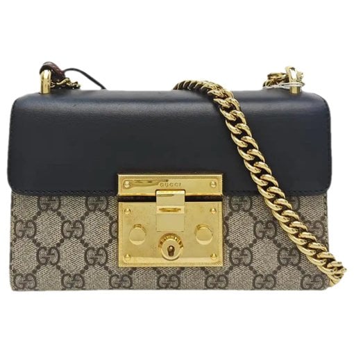 Padlock leather crossbody bag