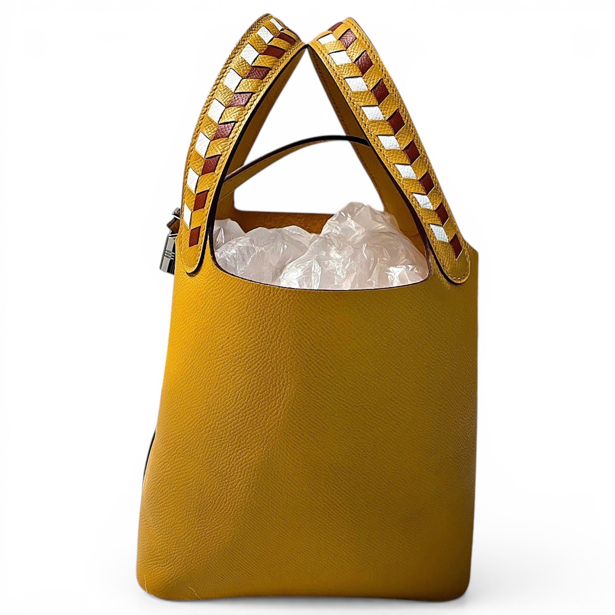 Hermes Picotin 18 Handbag Jaune Ambre Toile So H