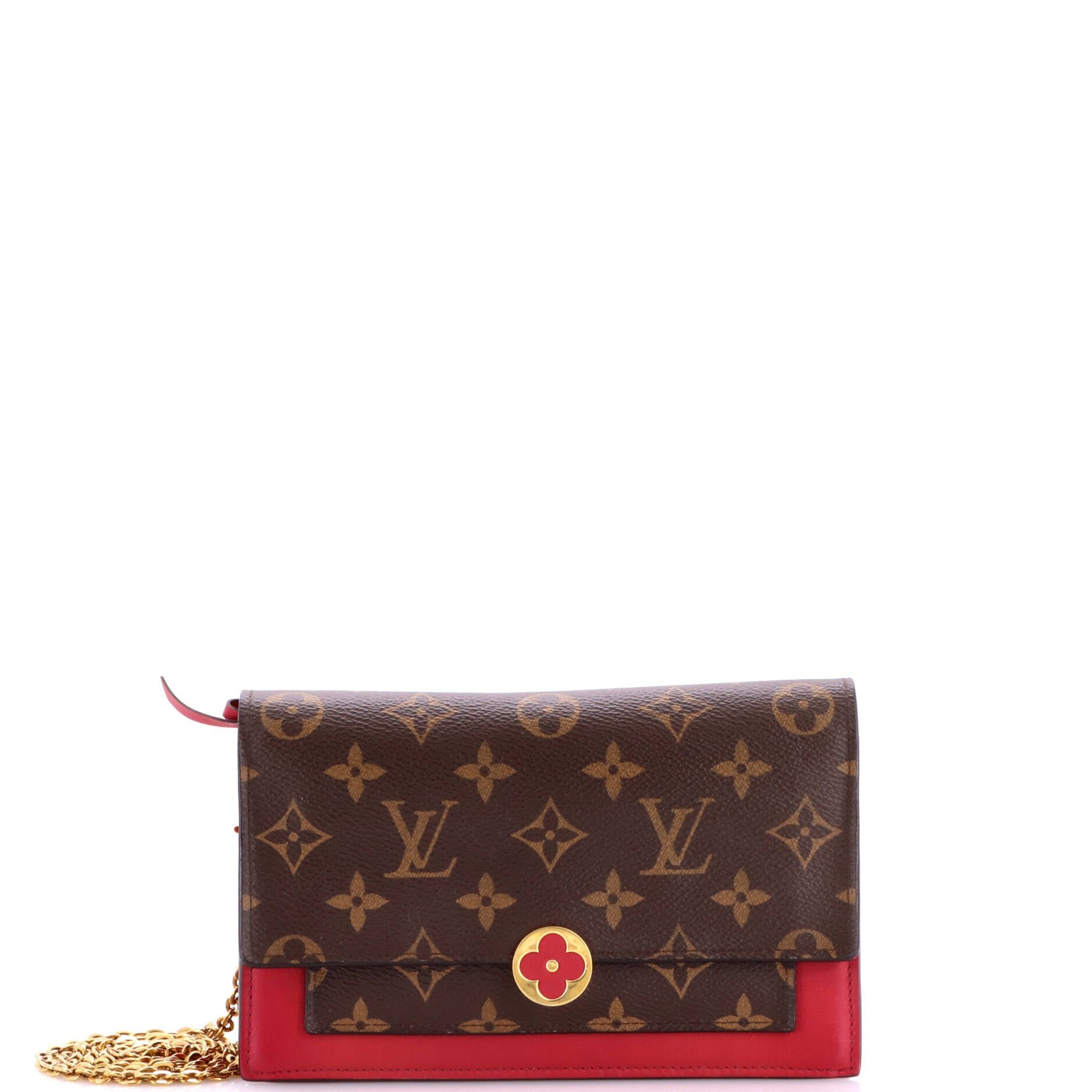 Flore Chain Wallet Monogram Canvas with Leather
