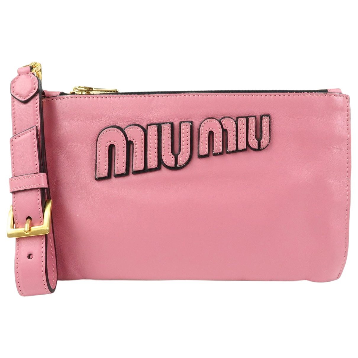 Leather clutch bag