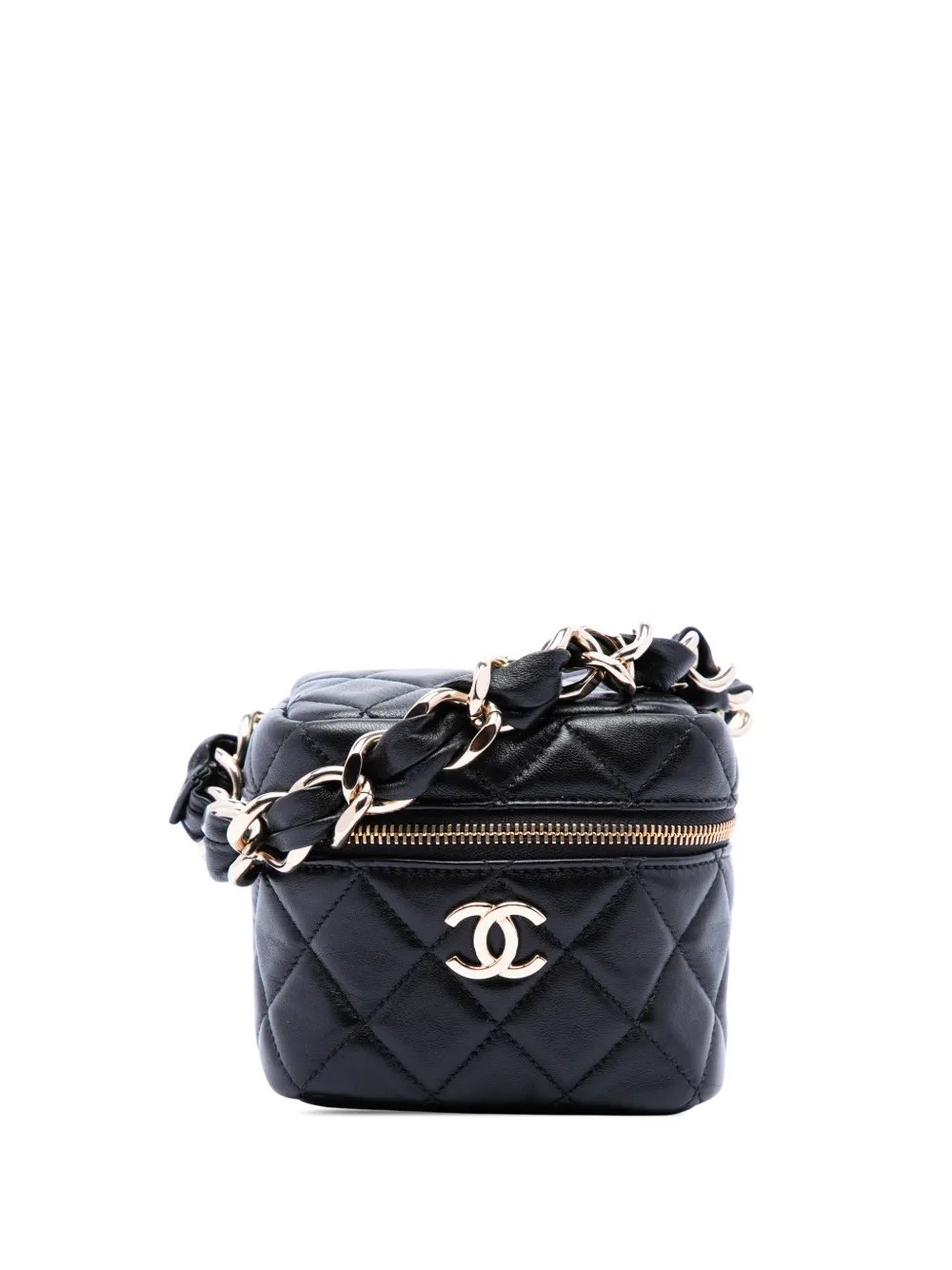 2021 CC Quilted Lambskin Cube Wristlet Case vanity bag