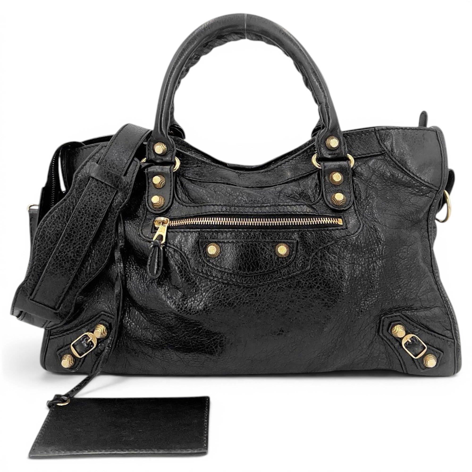 City leather handbag
