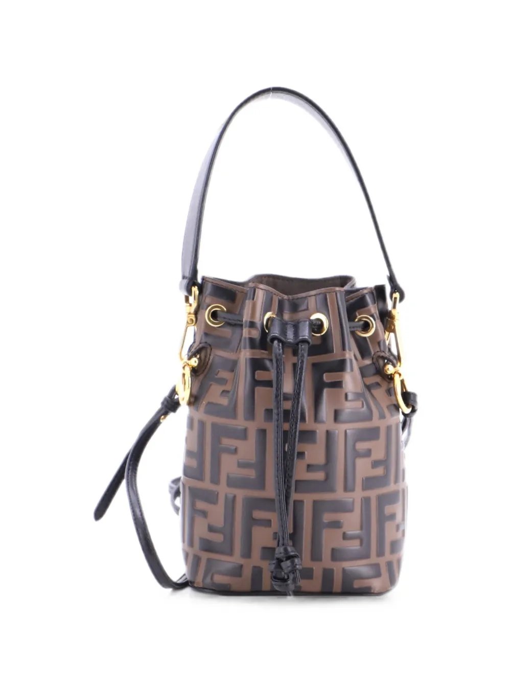 Mon Tresor Zucca Embossed Leather Mini bucket bag