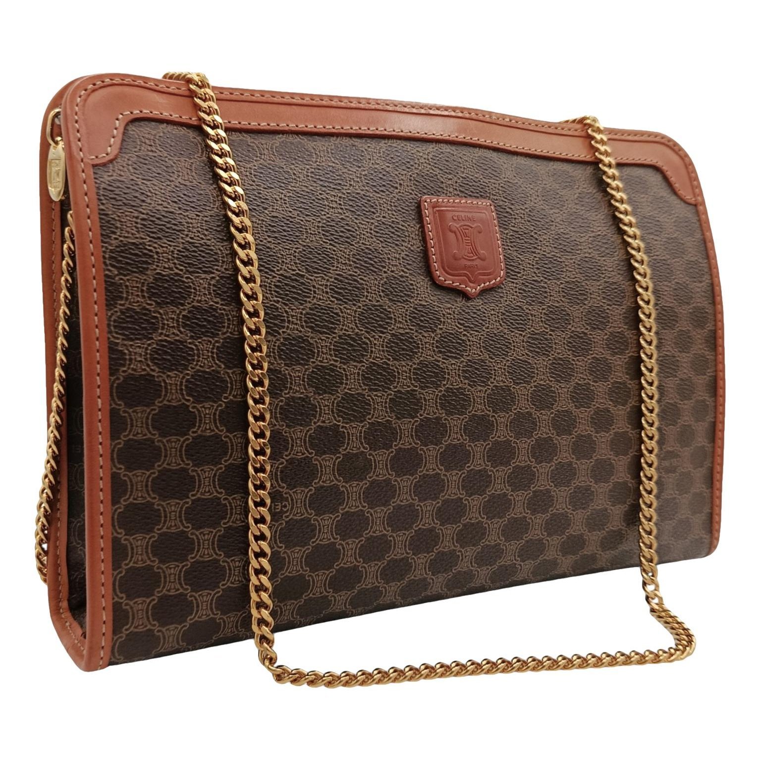 Triomphe chain cloth crossbody bag