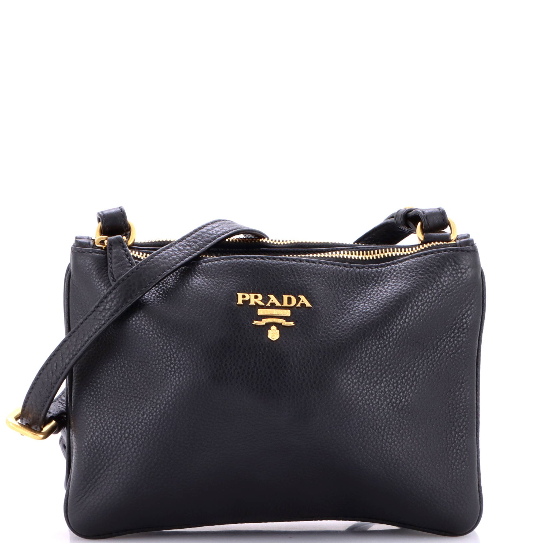 Double Zip Crossbody Bag Vitello Daino Small