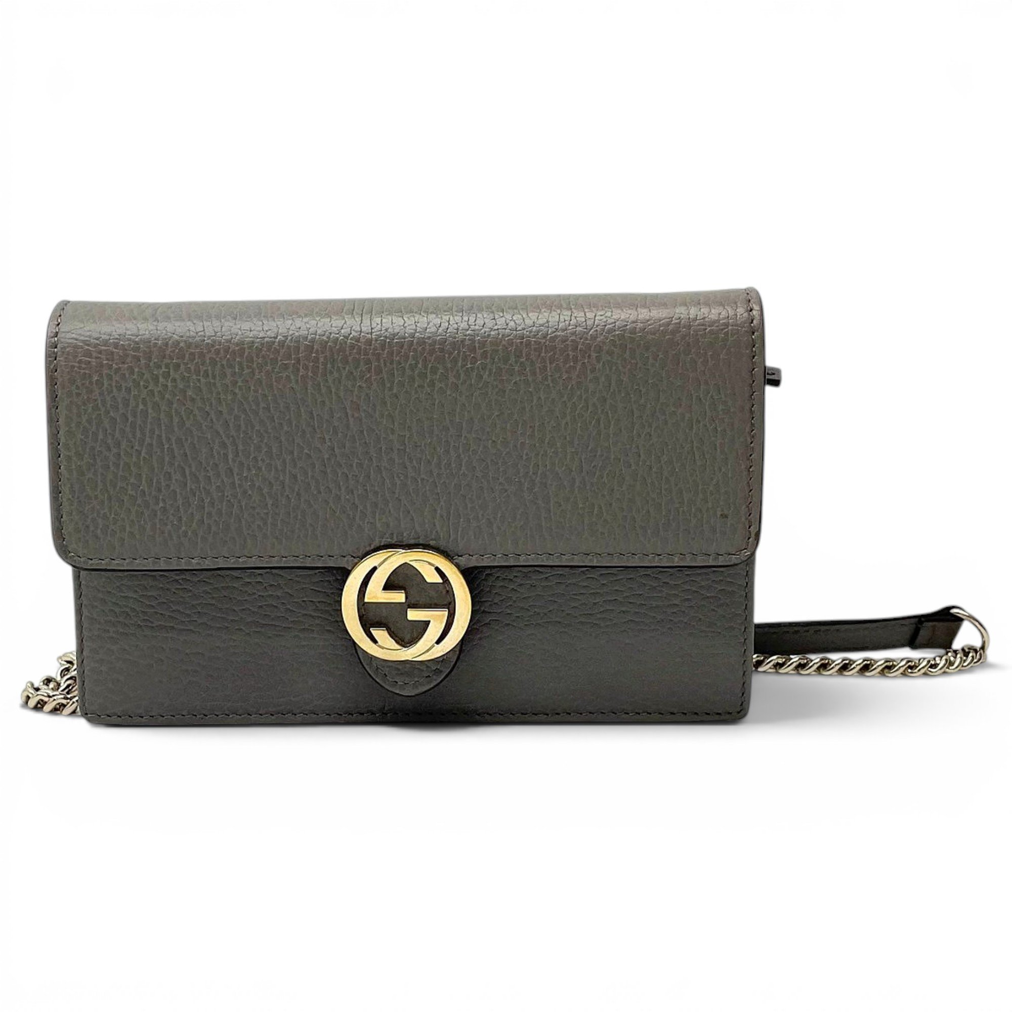 Interlocking leather crossbody bag