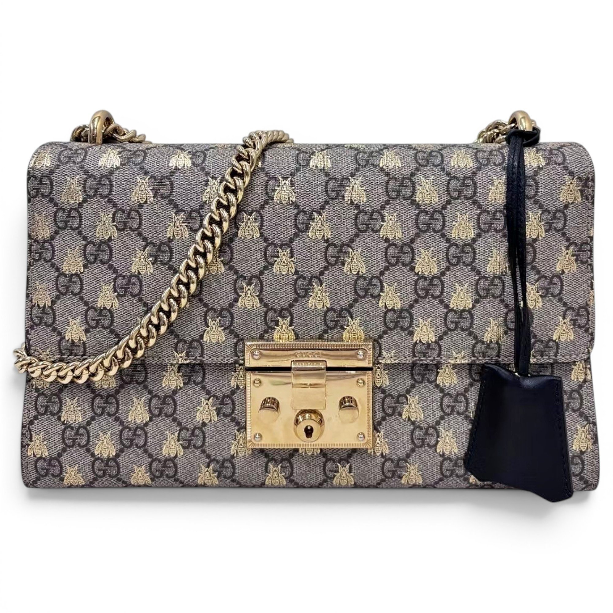 Padlock leather handbag