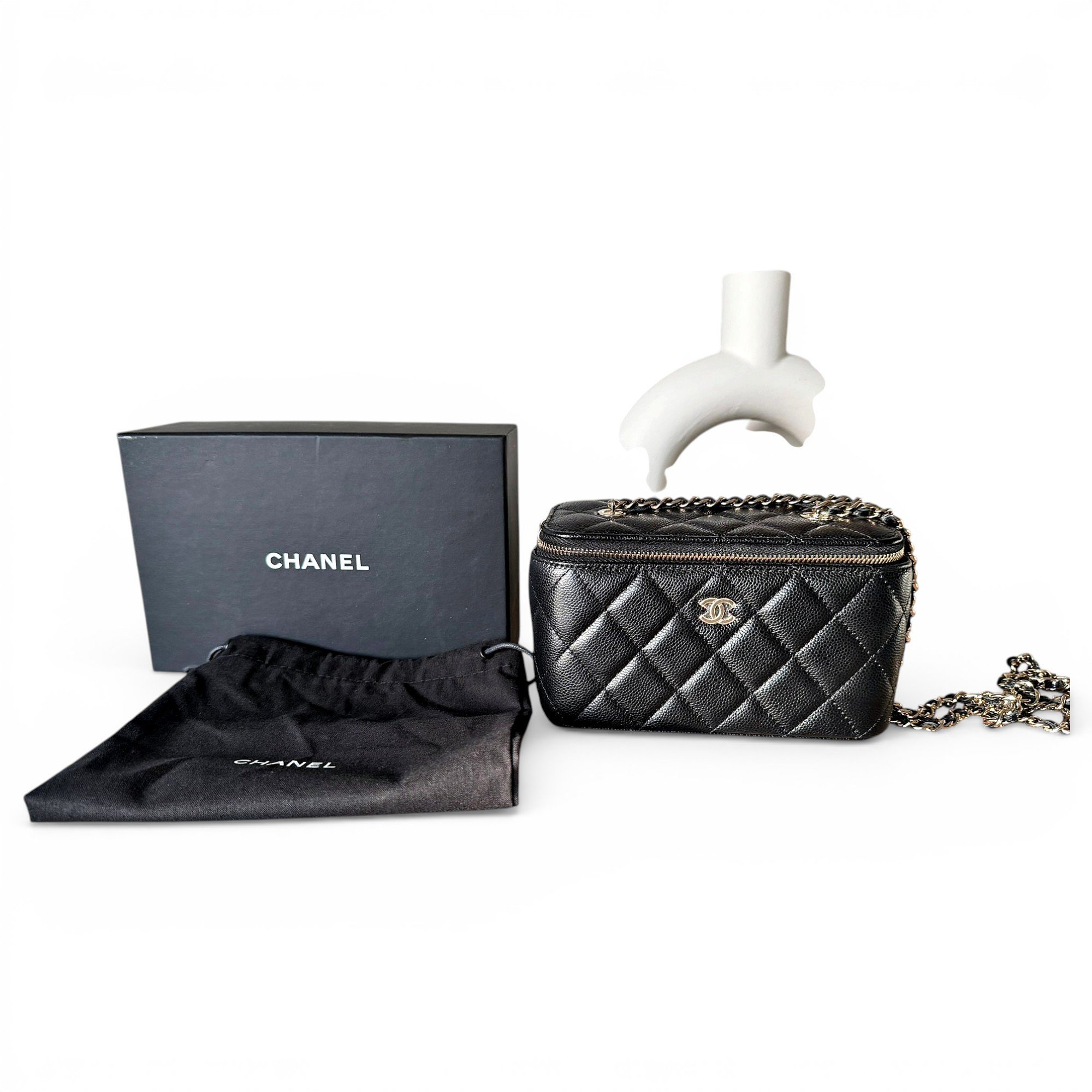 Vanity leather handbag