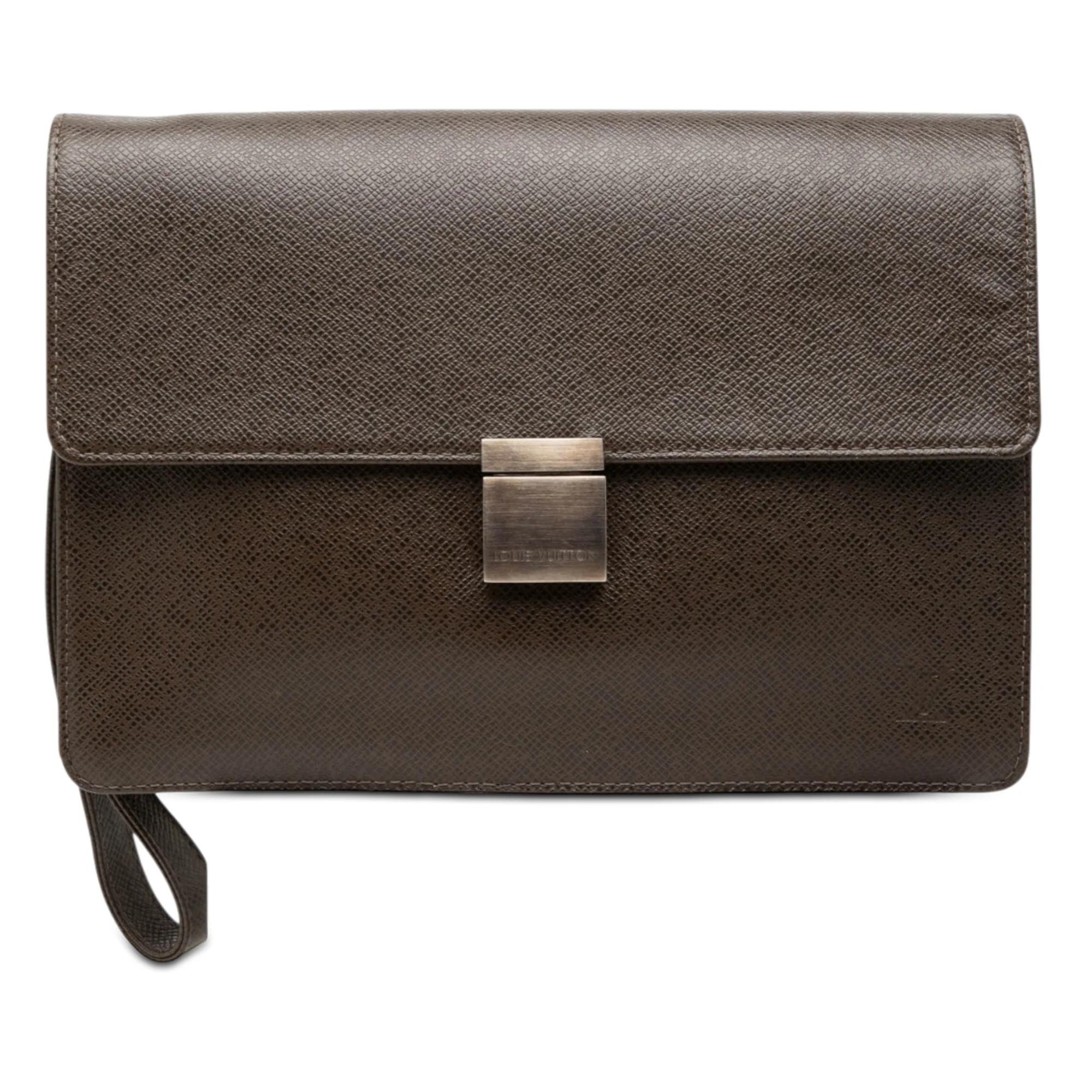 Leather clutch bag