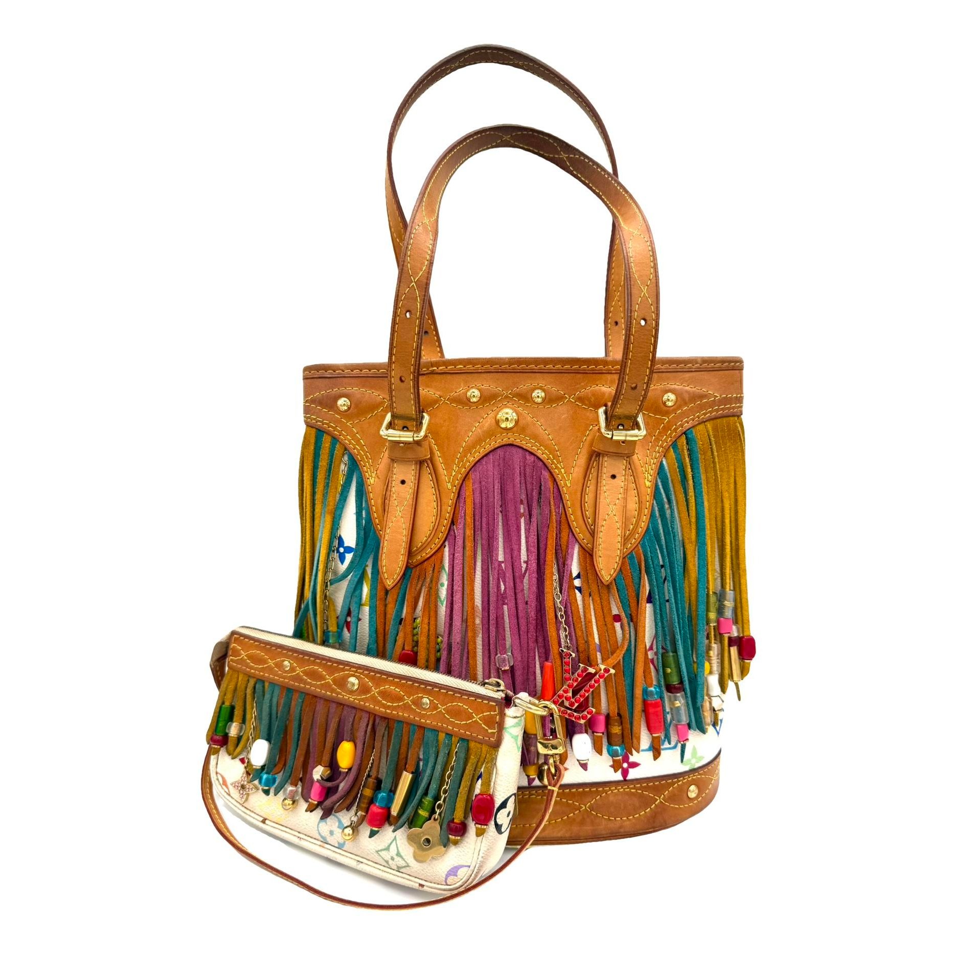 Bucket leather handbag
