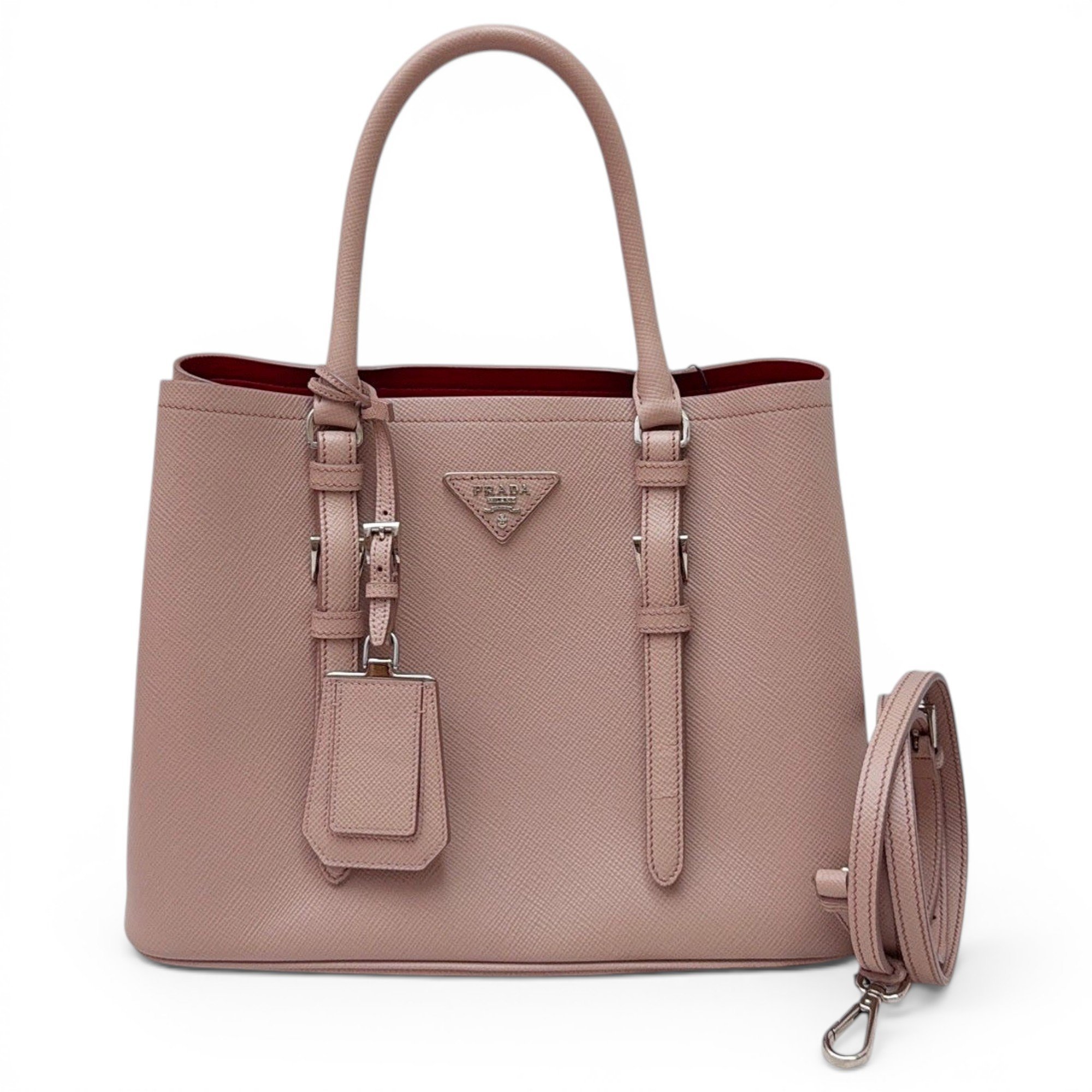 Double leather handbag