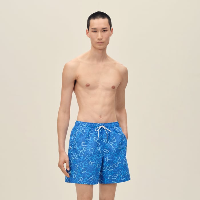 Bleu Vif "Calligraphie Equestre" Swim Trunks