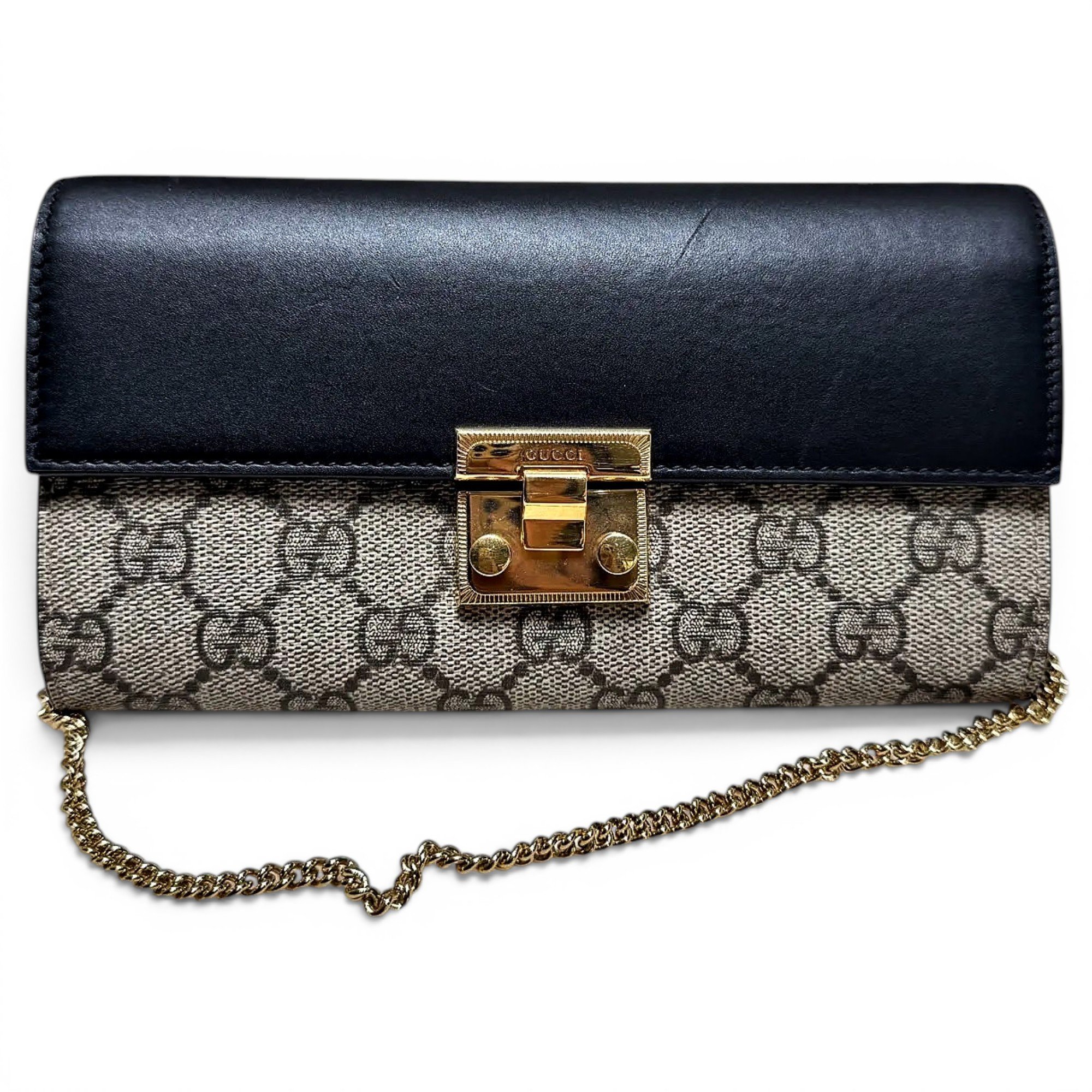 Padlock leather handbag