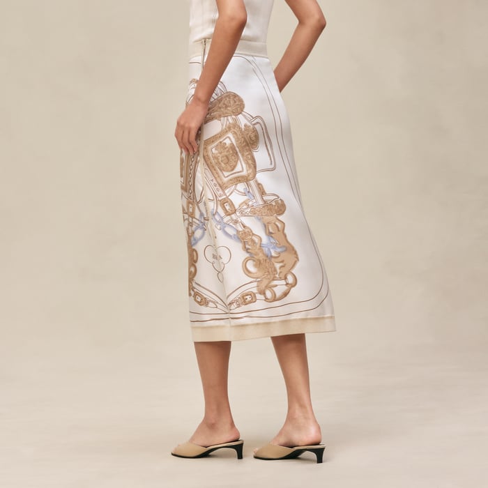 Blanc Nacre "Brides De Gala Gold" Long Skirt With Slit