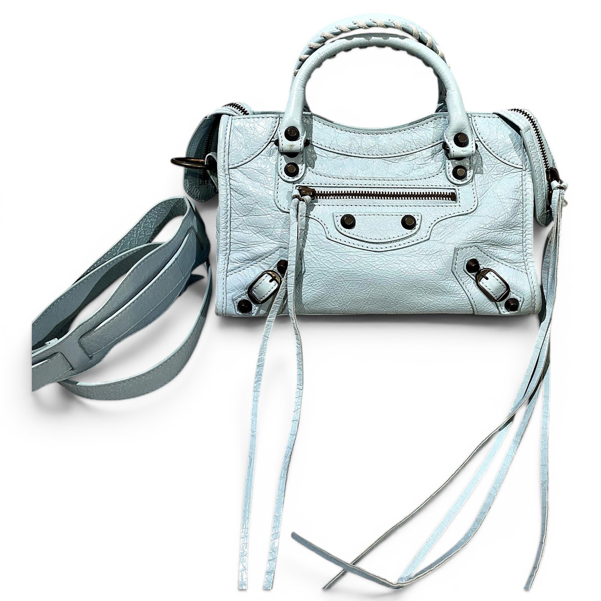 City leather handbag