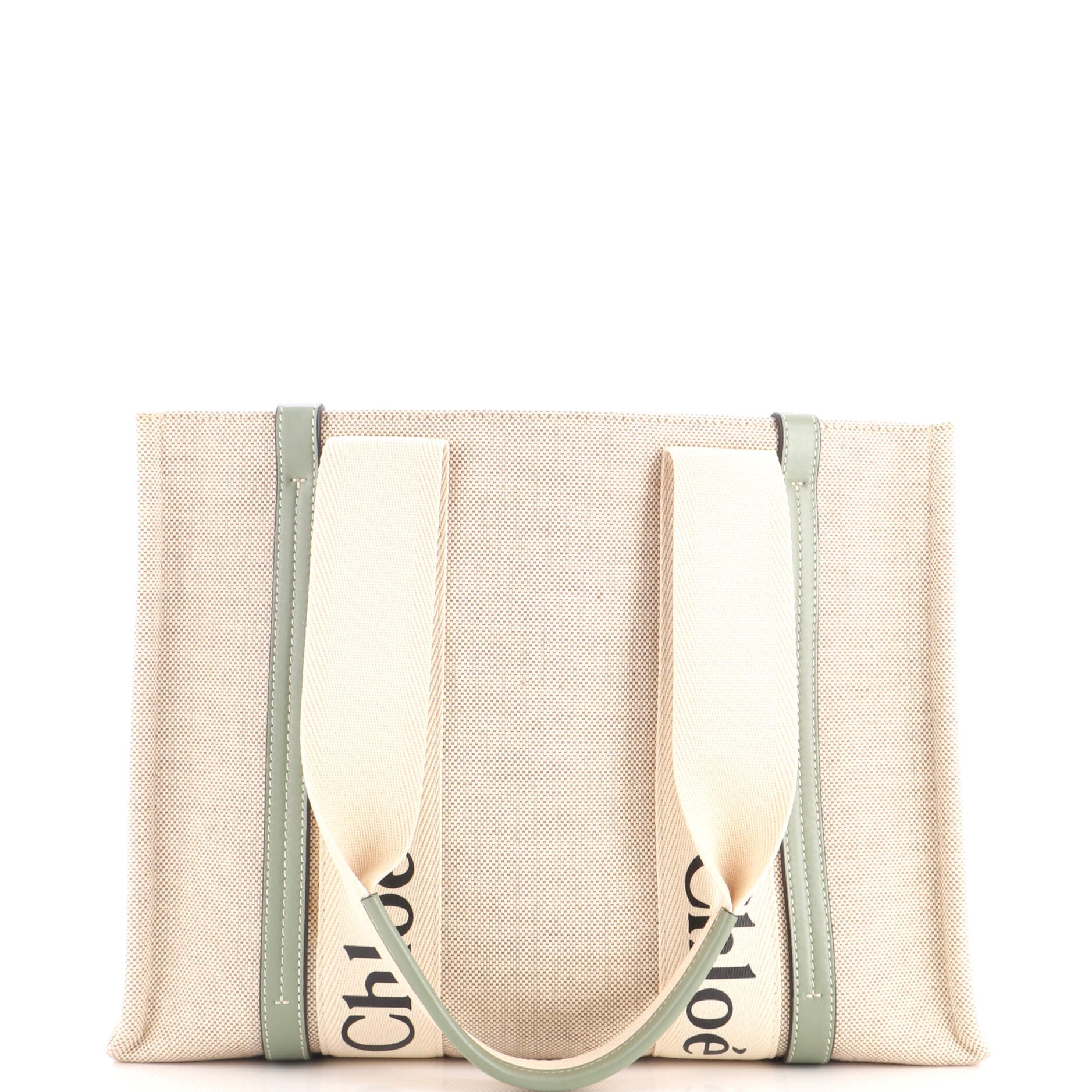 Woody Tote Canvas with Leather Medium