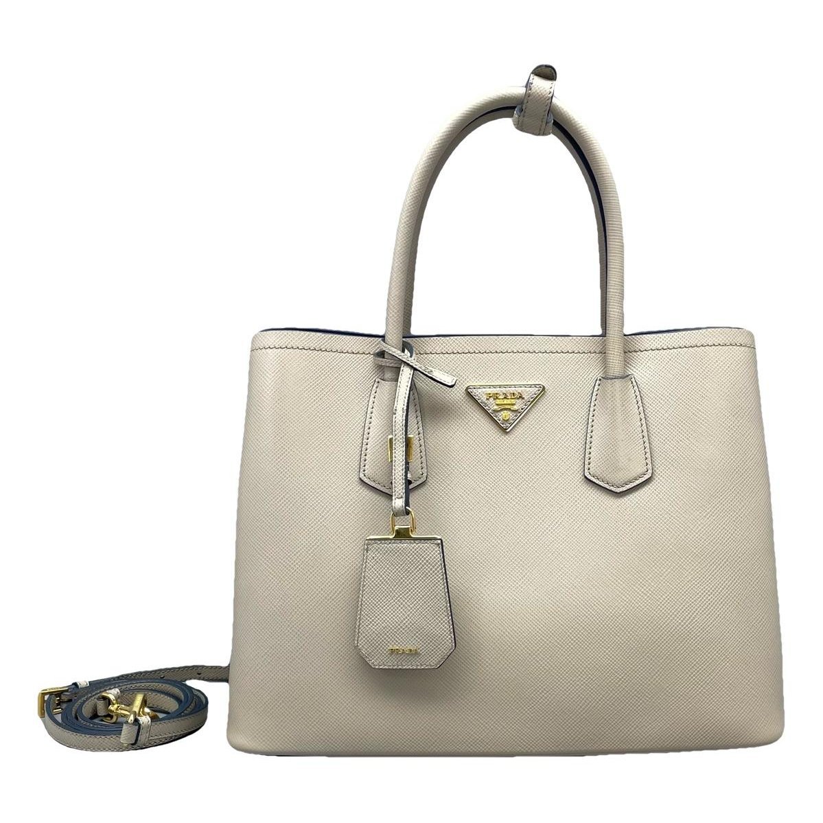 Double leather handbag