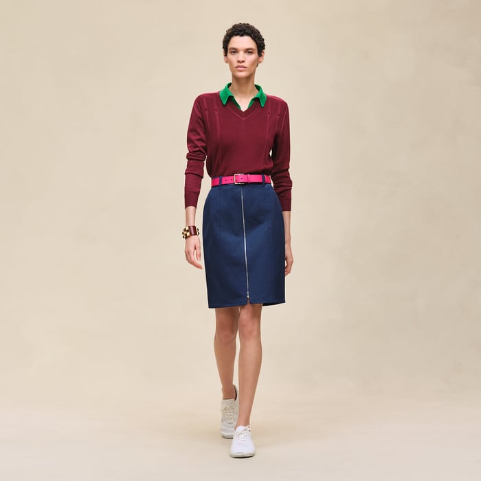 Bleu Outremer Mid-length Skirt