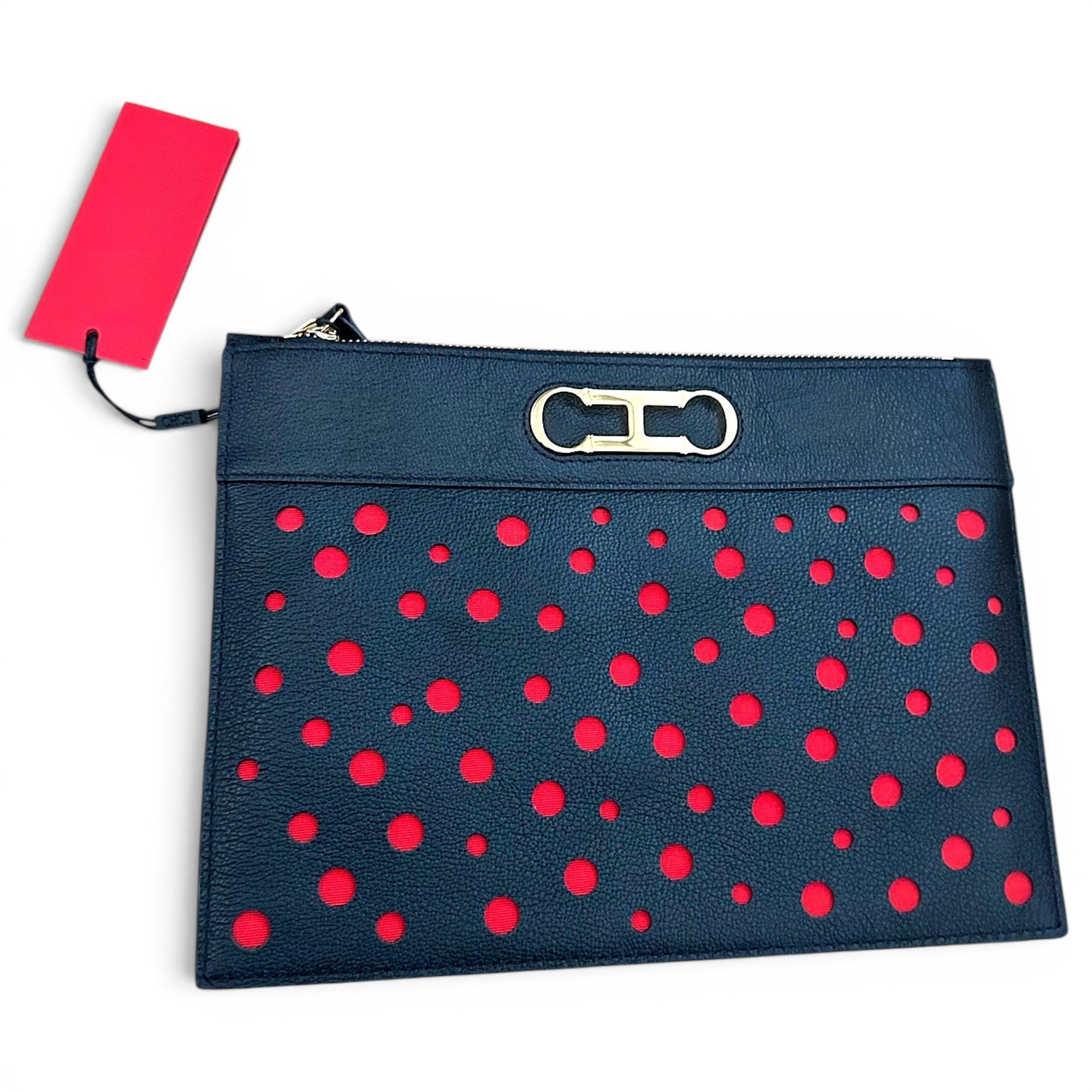 Leather clutch bag