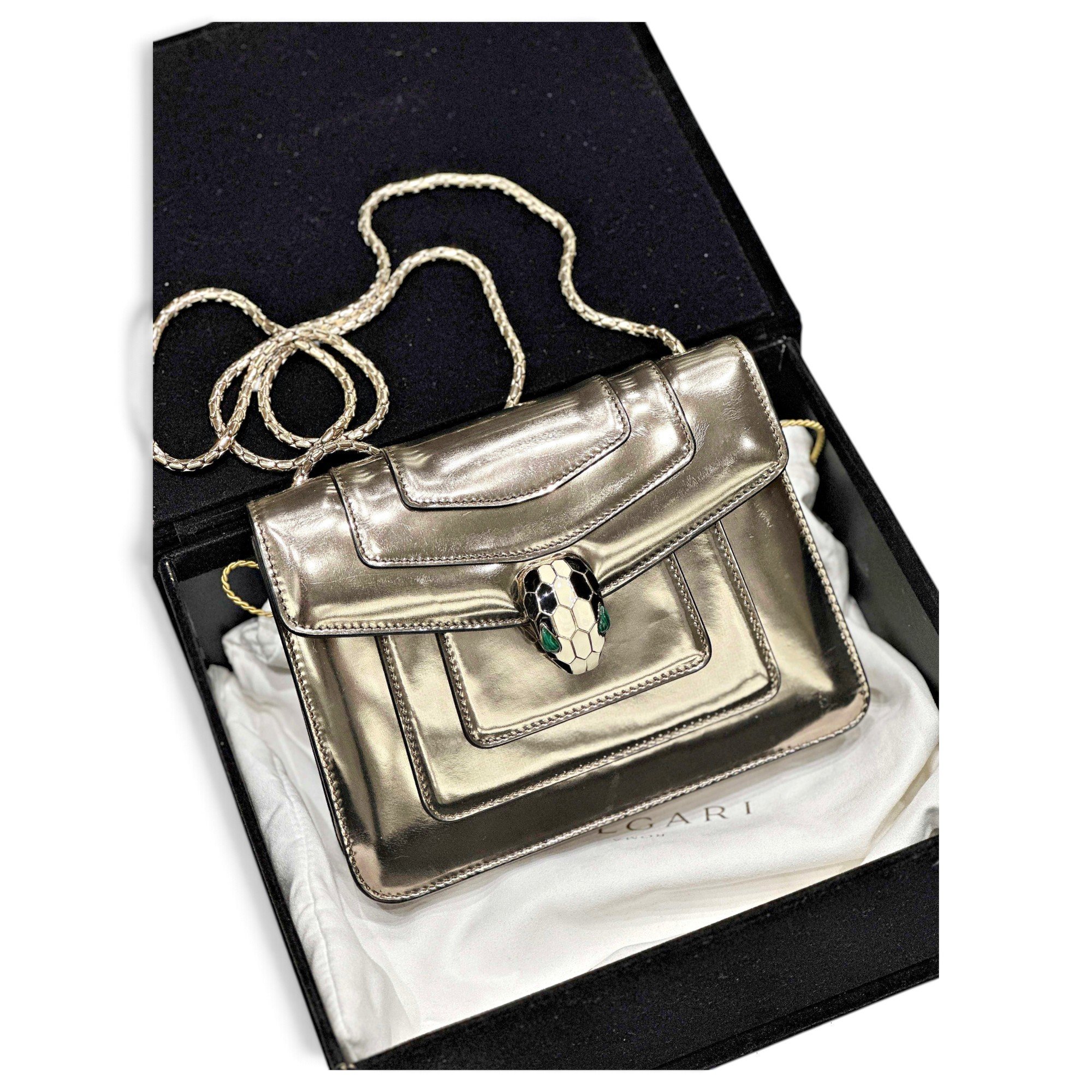 Serpenti patent leather crossbody bag