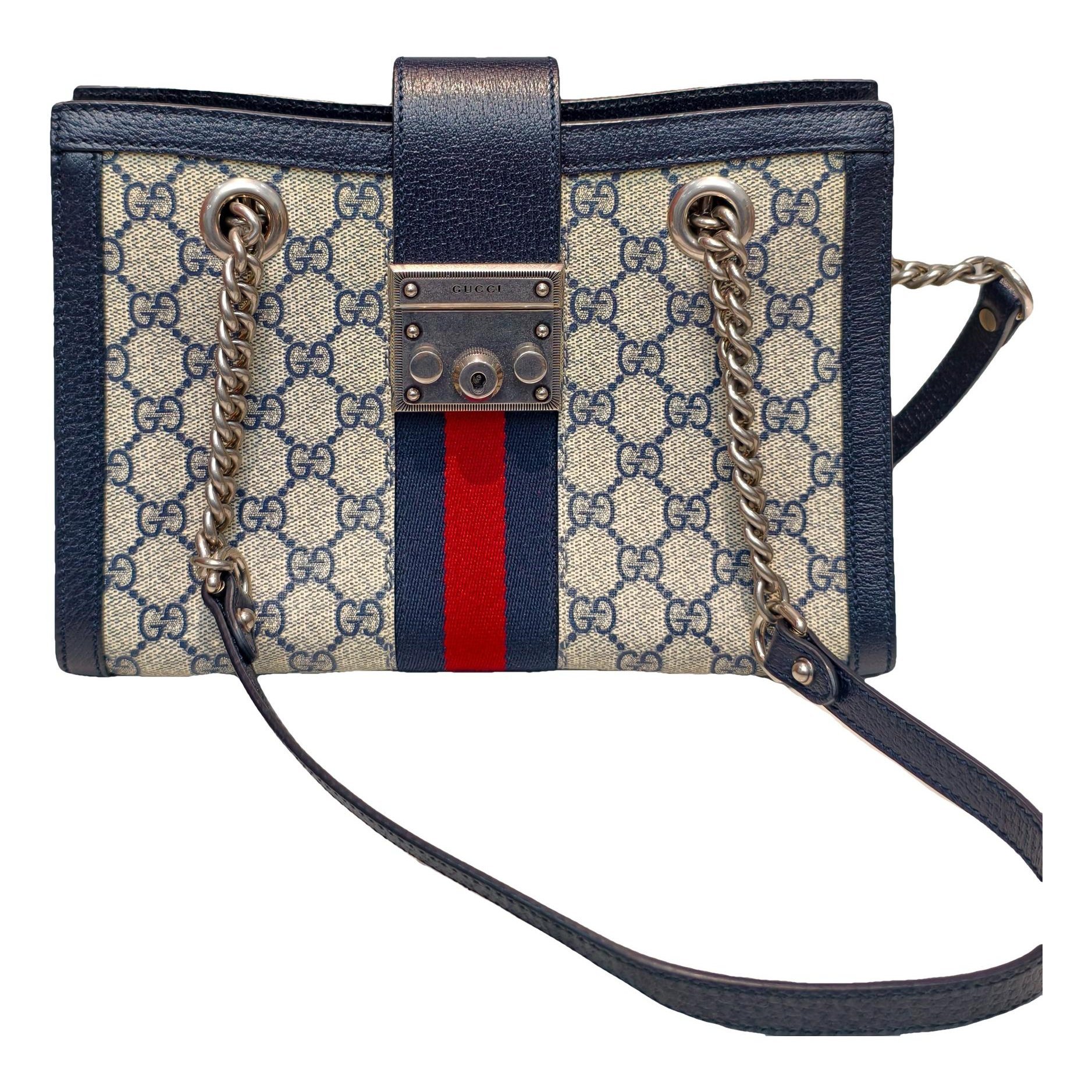 Padlock leather handbag