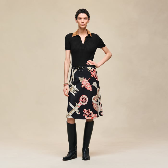 Noir "Ferronnerie Remix" Slanted Skirt
