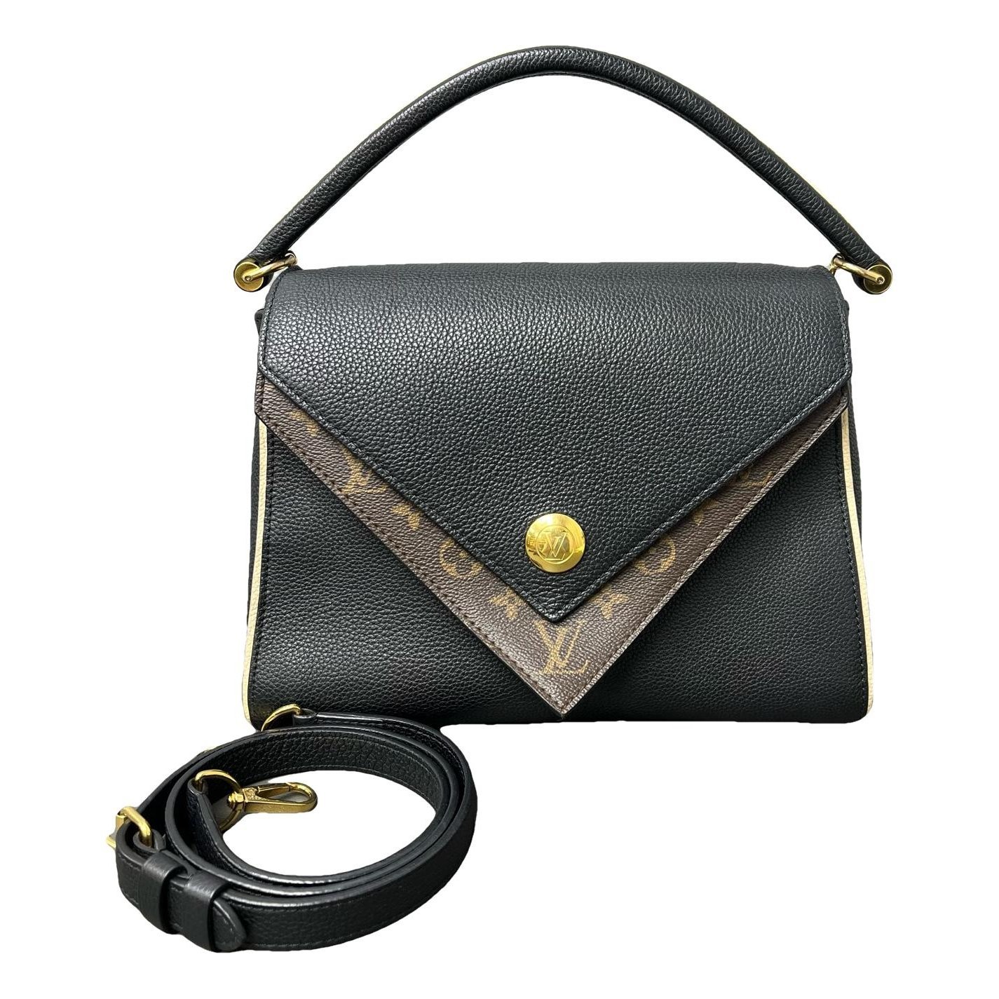 Double V leather handbag