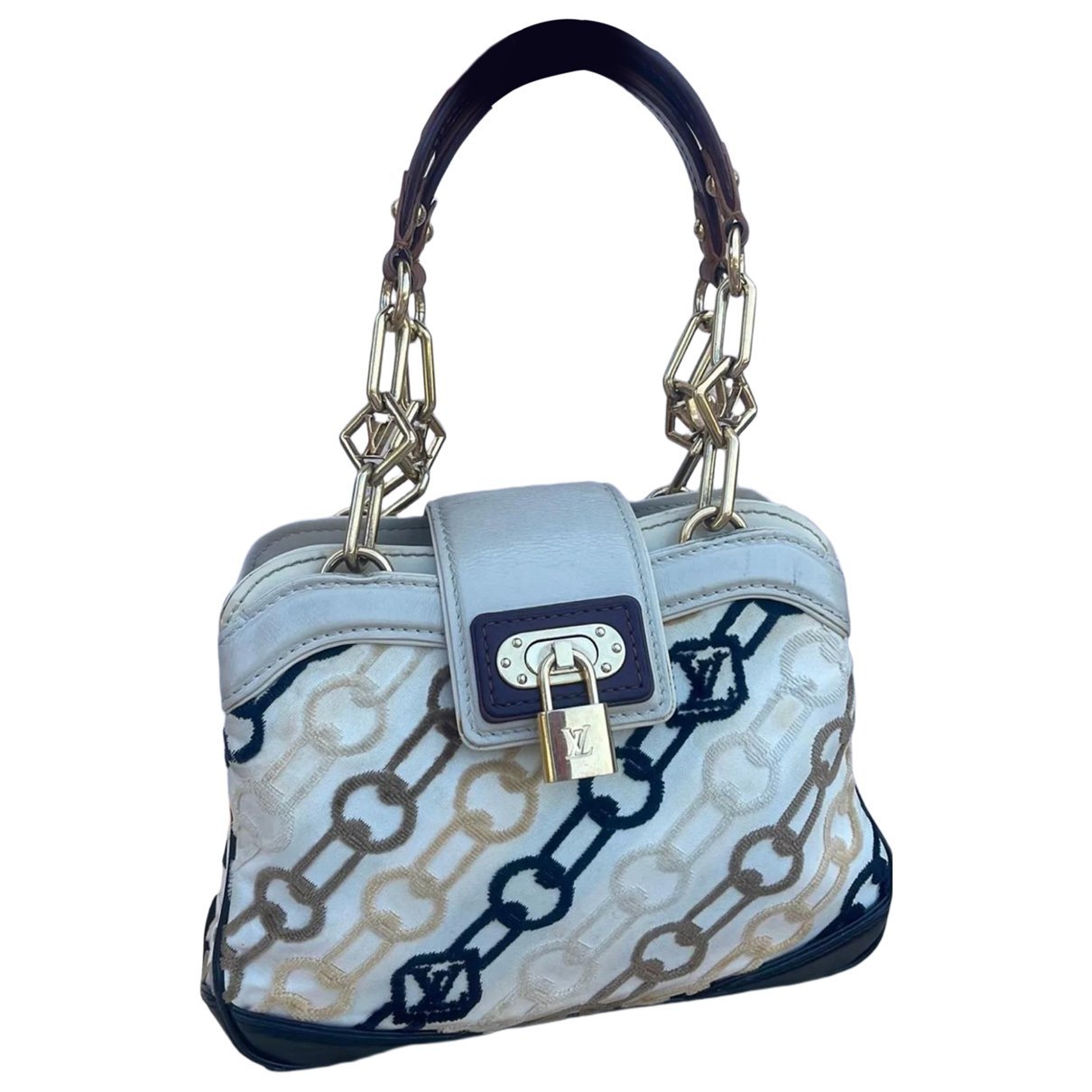 Chaîne Babylone velvet handbag