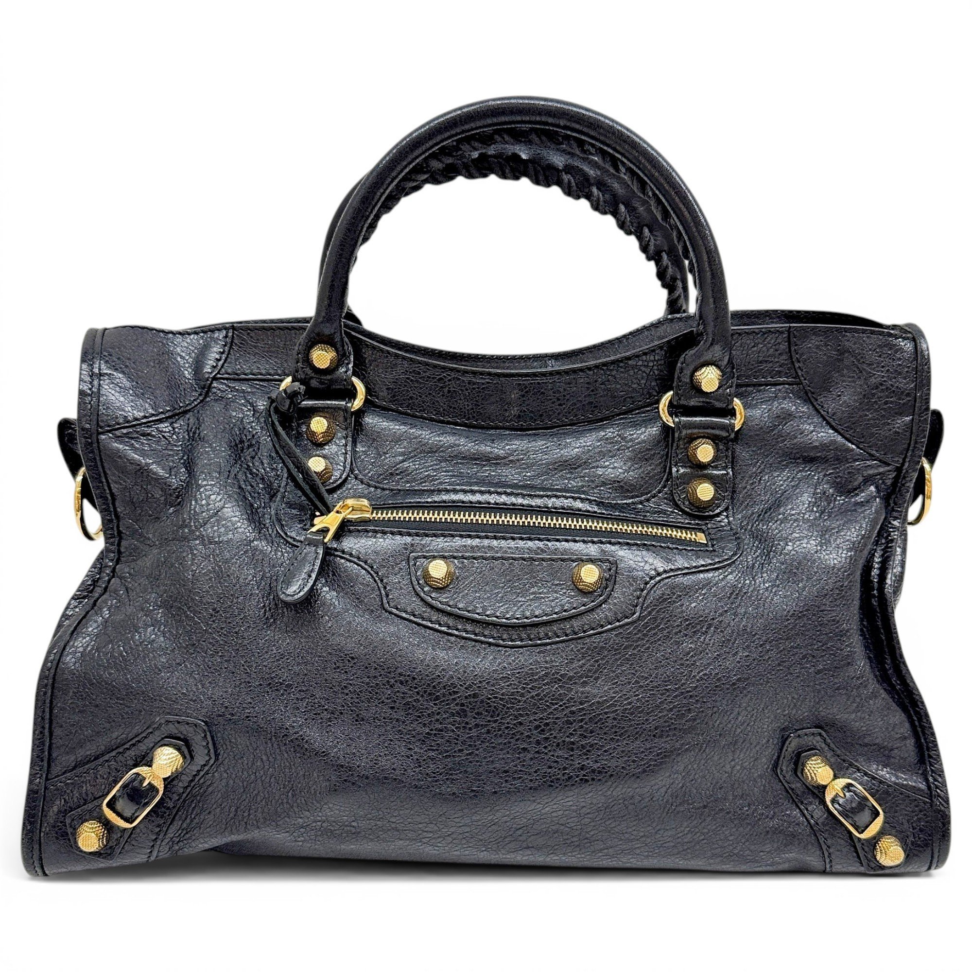 City leather handbag