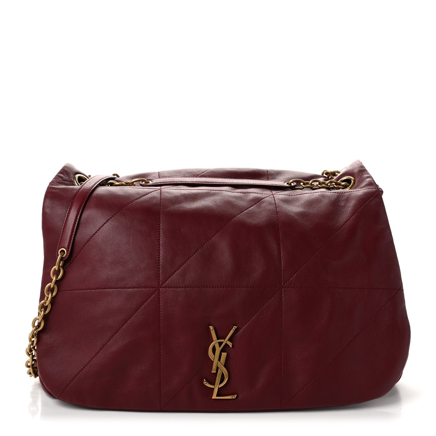 Saint Laurent Lambskin Matelasse Monogram Large Jamie 4.3 New Dark Bordeaux
