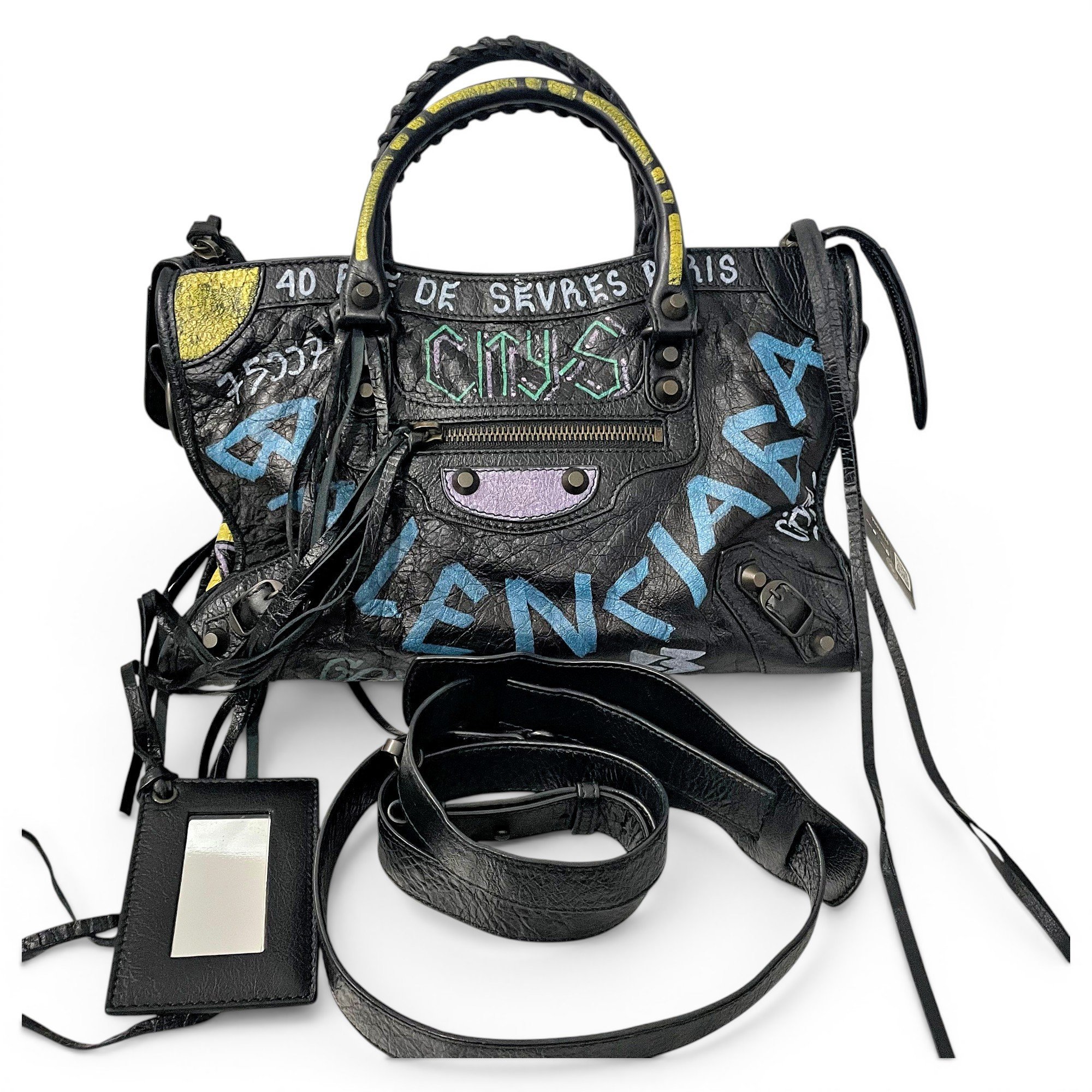 City leather handbag