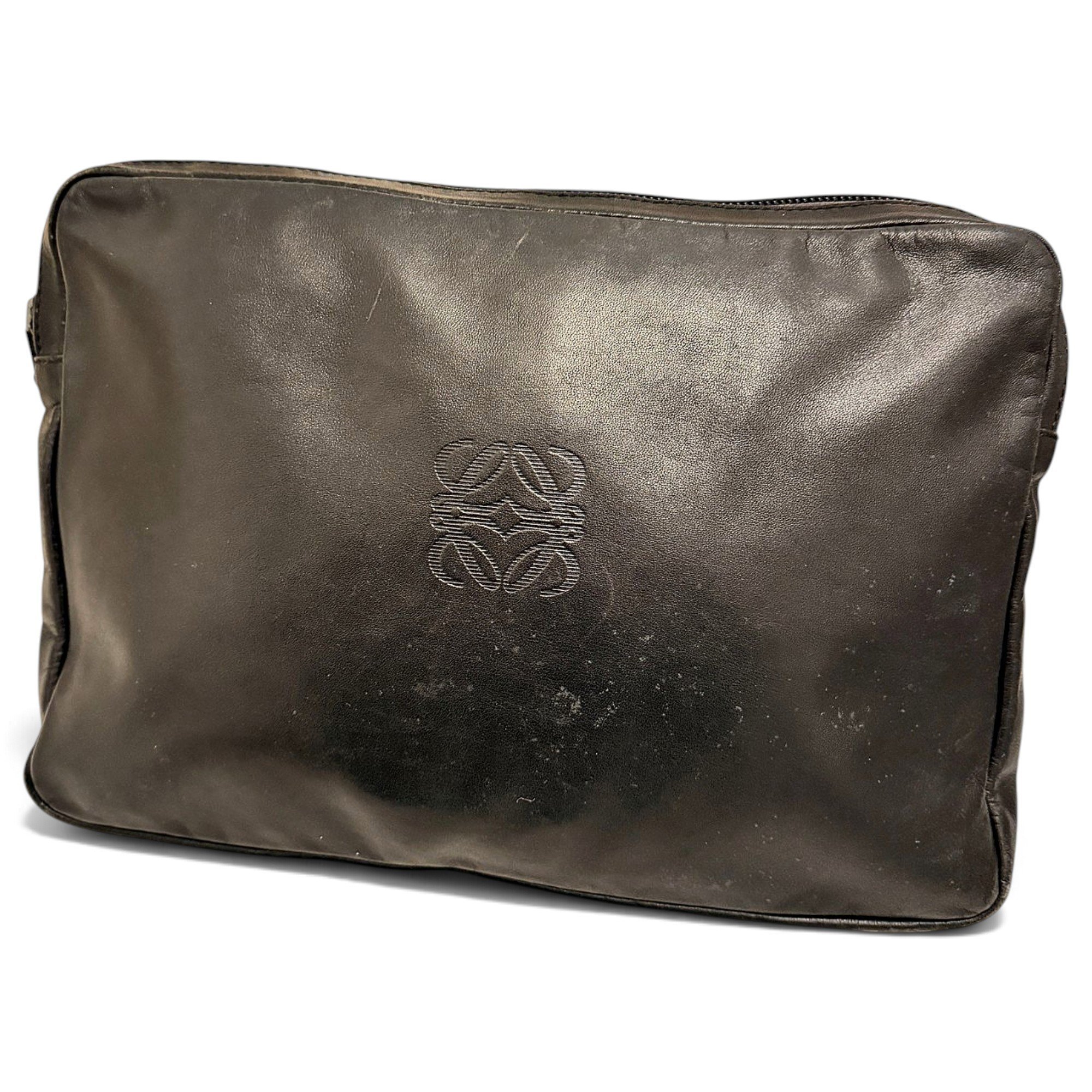 Leather clutch bag