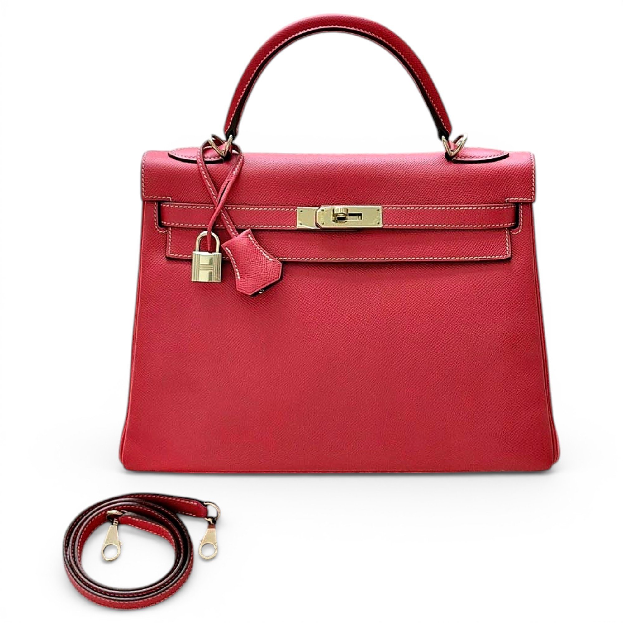 Hermes Kelly 32 Handbag Gold Epsom Leather