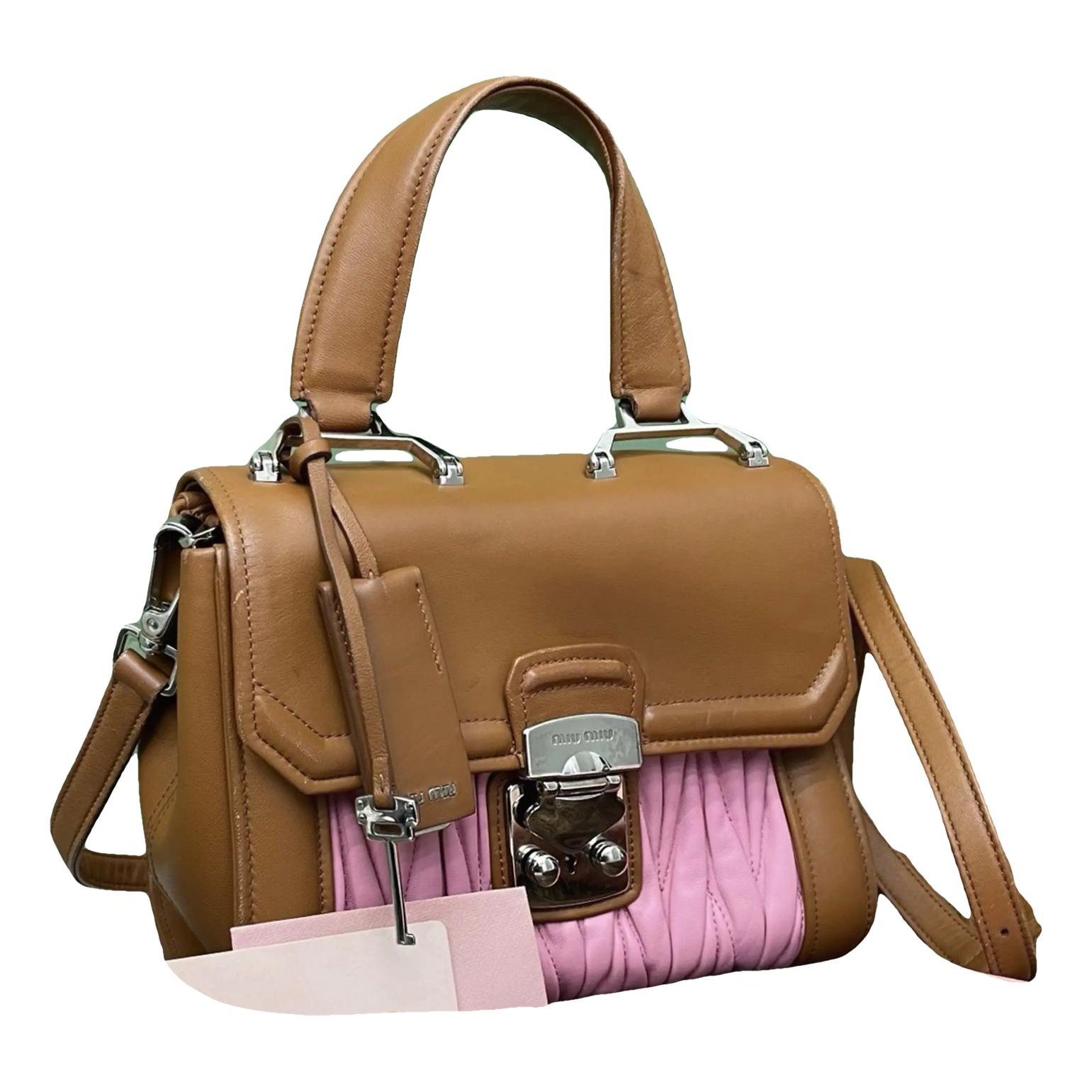Madras leather crossbody bag