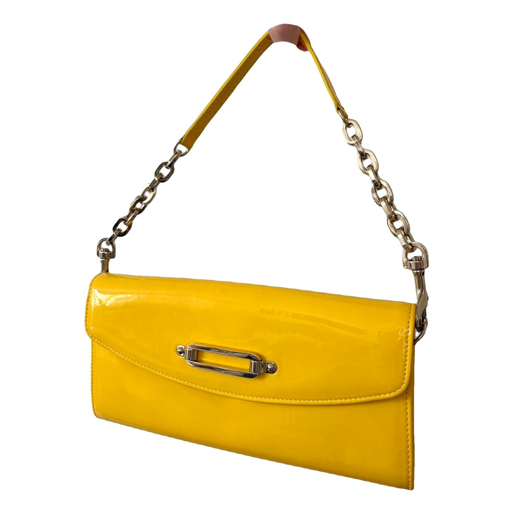 Patent leather clutch bag