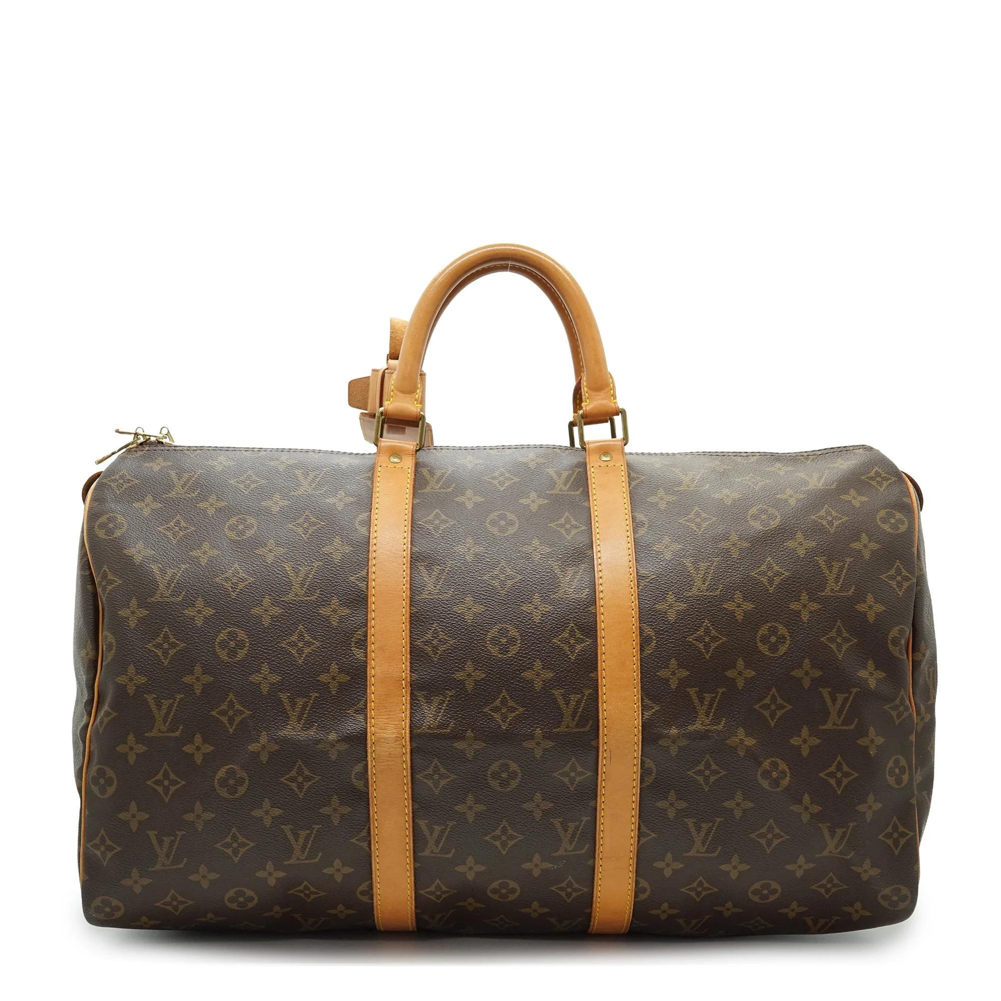 Keepall leather travel bag