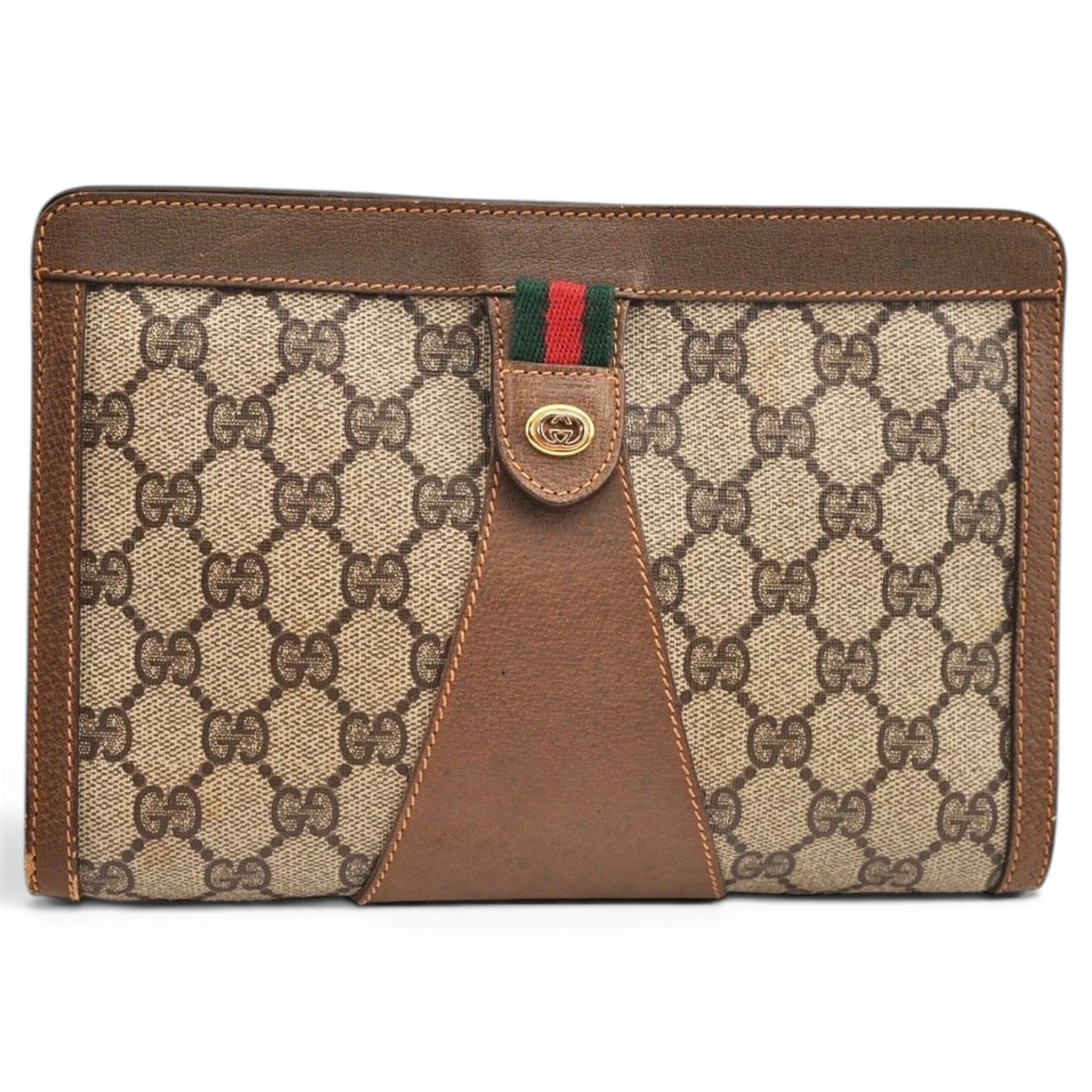 Leather clutch bag
