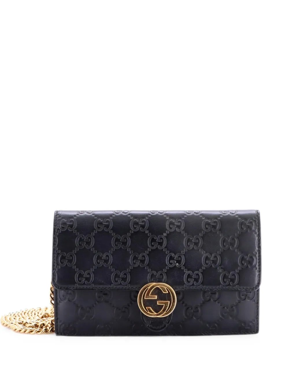 Icon Wallet on Chain Guccissima Leather crossbody bag