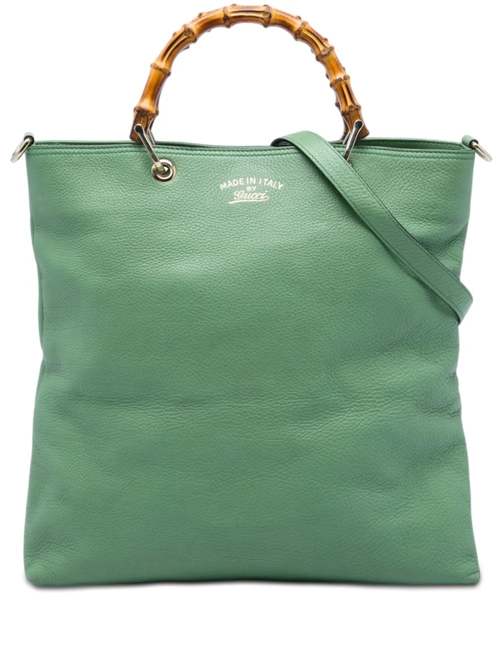 2016-2026 Tall Calfskin Bamboo Shopper Tote satchel