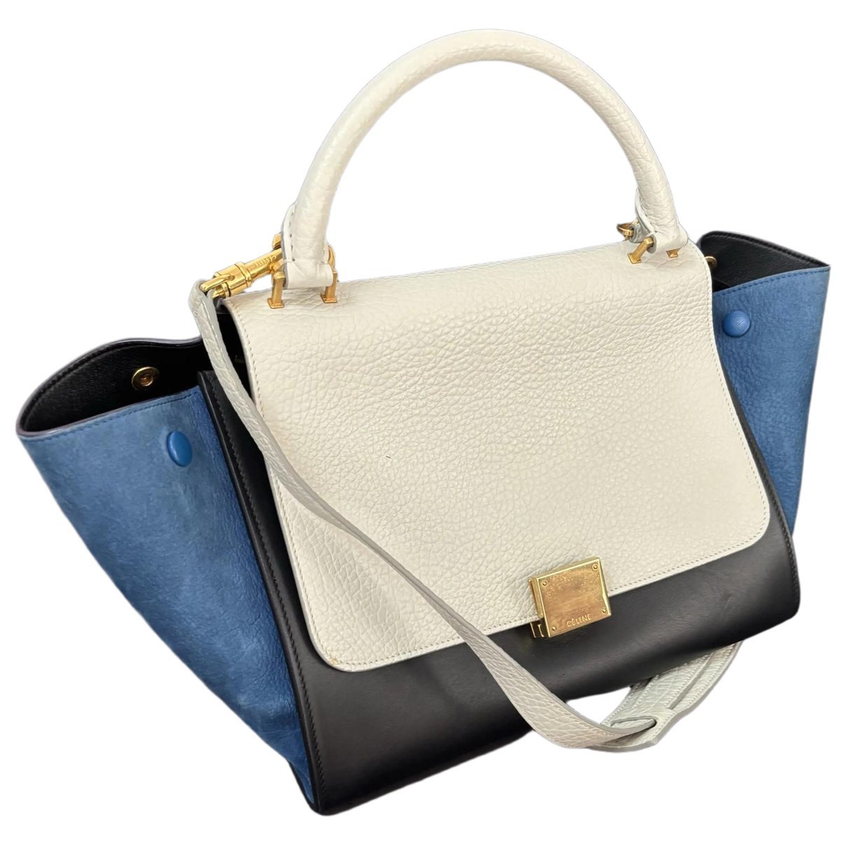 Trapèze leather handbag