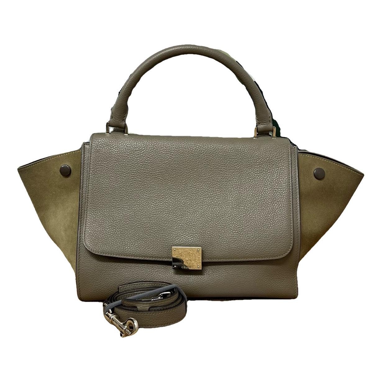 Trapèze leather handbag