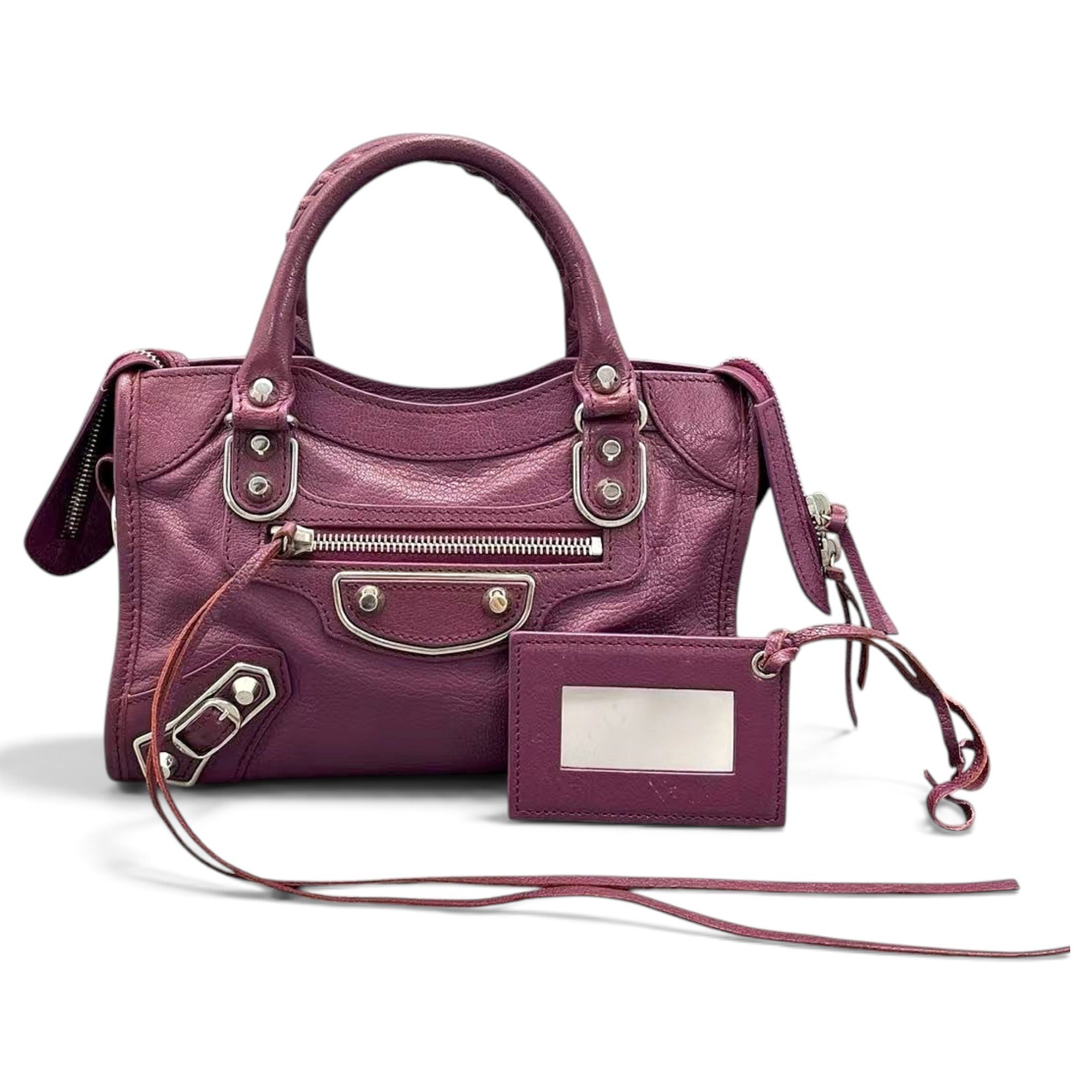 City leather handbag