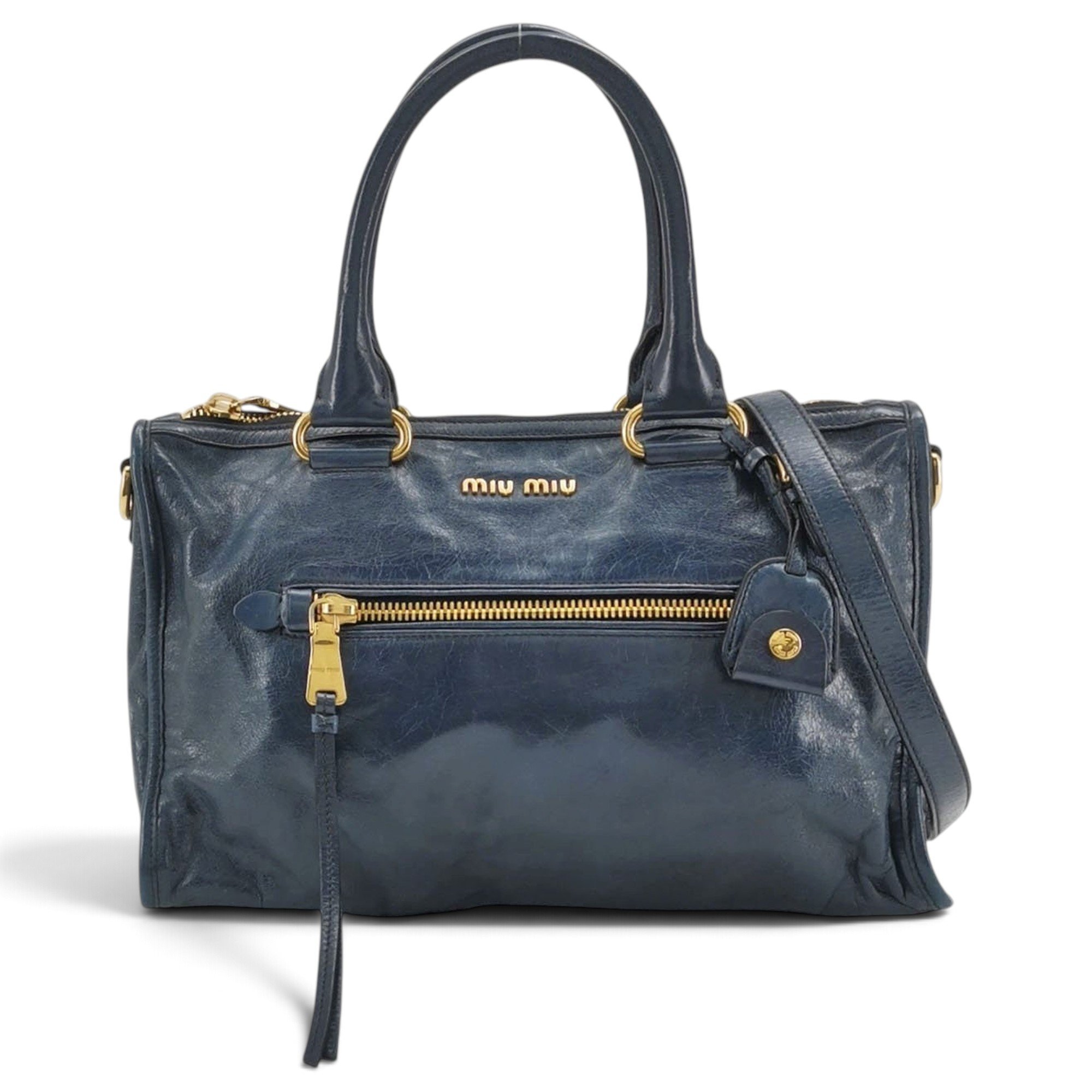 Miu Logo leather handbag