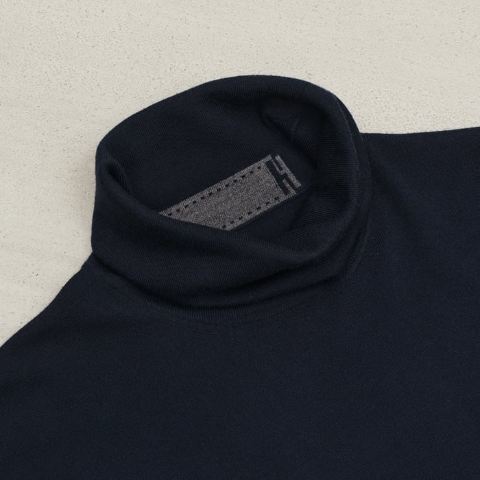 Marine "Detail H" Turtleneck Sweater
