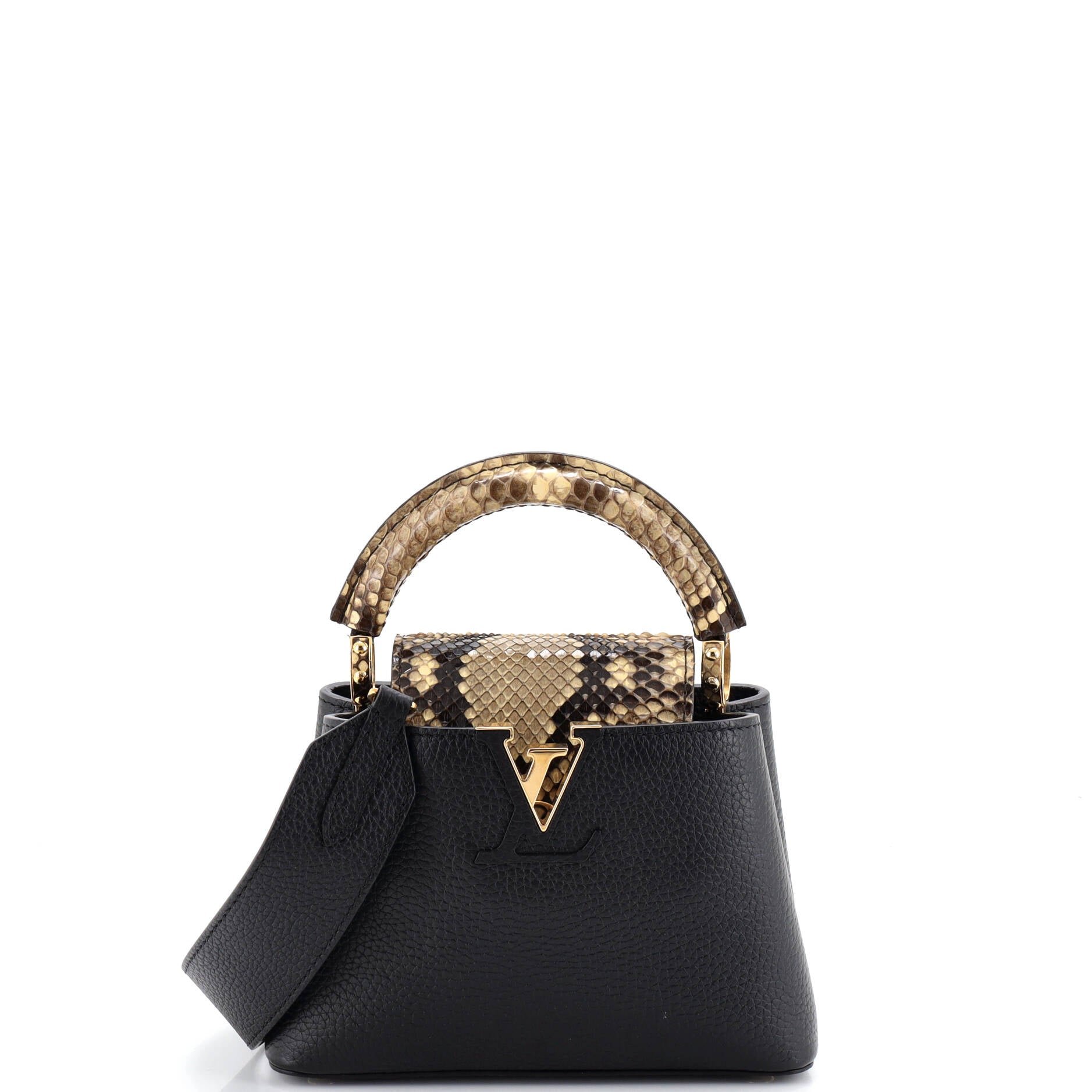 Capucines Bag Leather with Snakeskin Mini