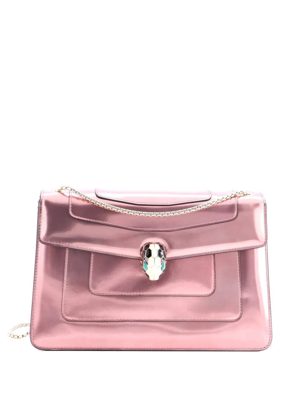 Serpenti Forever Metallic Leather Medium shoulder bag