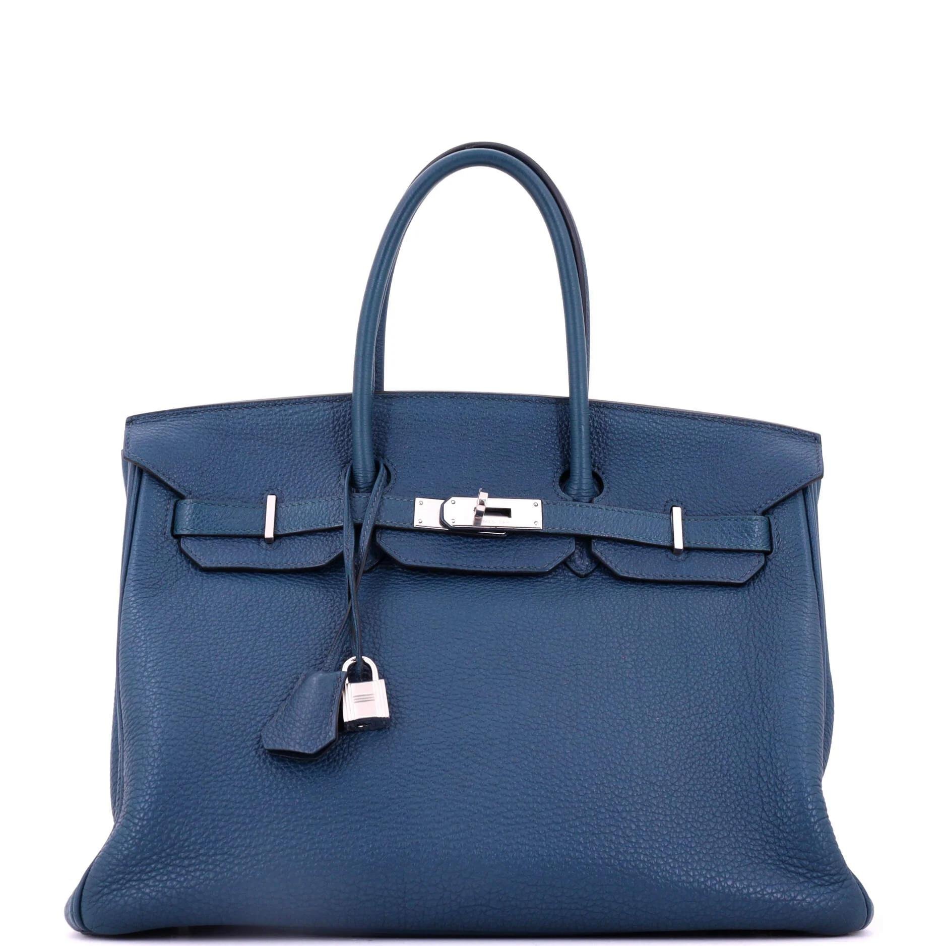 Hermes Birkin 35 Handbag Bleu De Prusse Togo Leather 2009