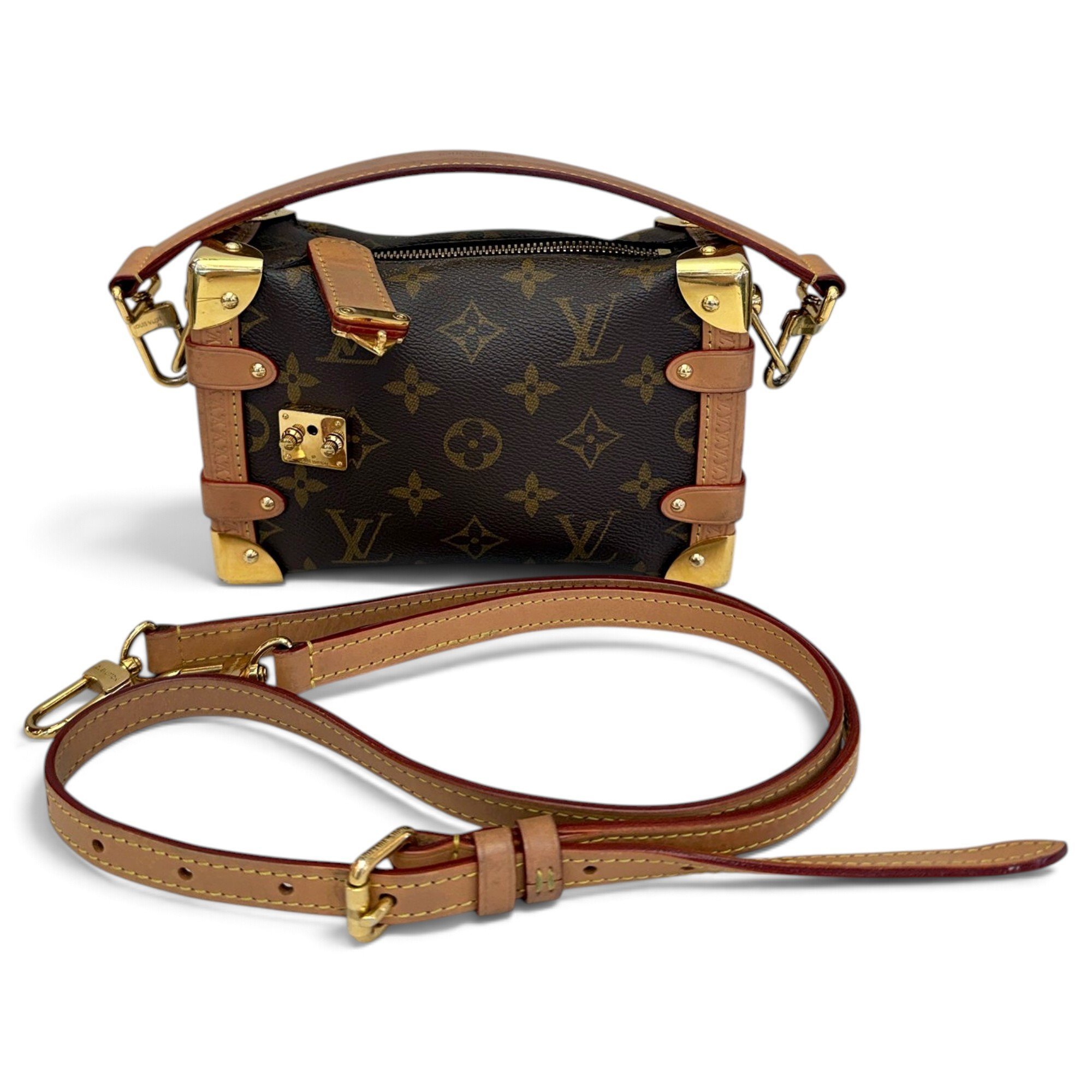 Side Trunk leather crossbody bag