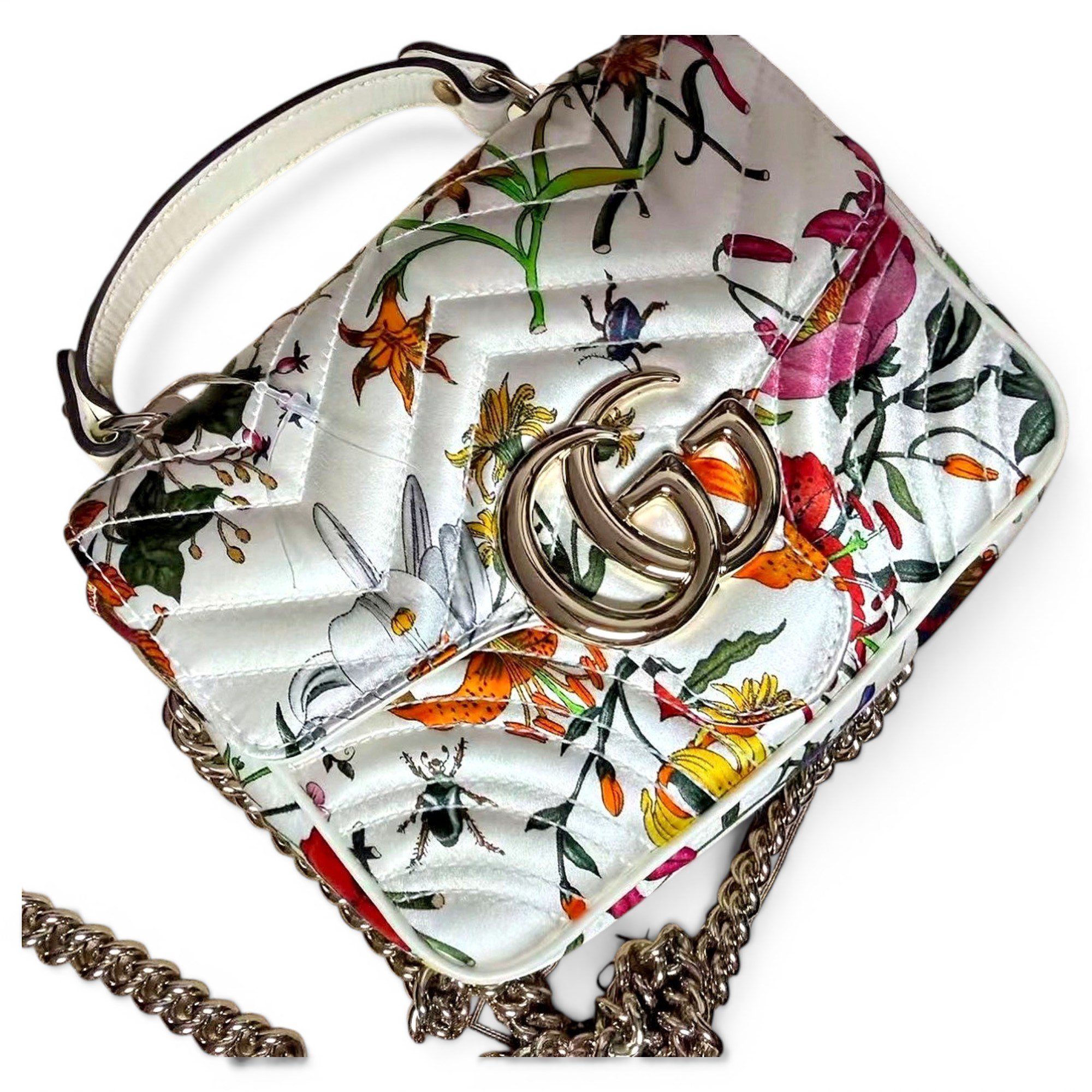 GG Marmont Flap silk handbag