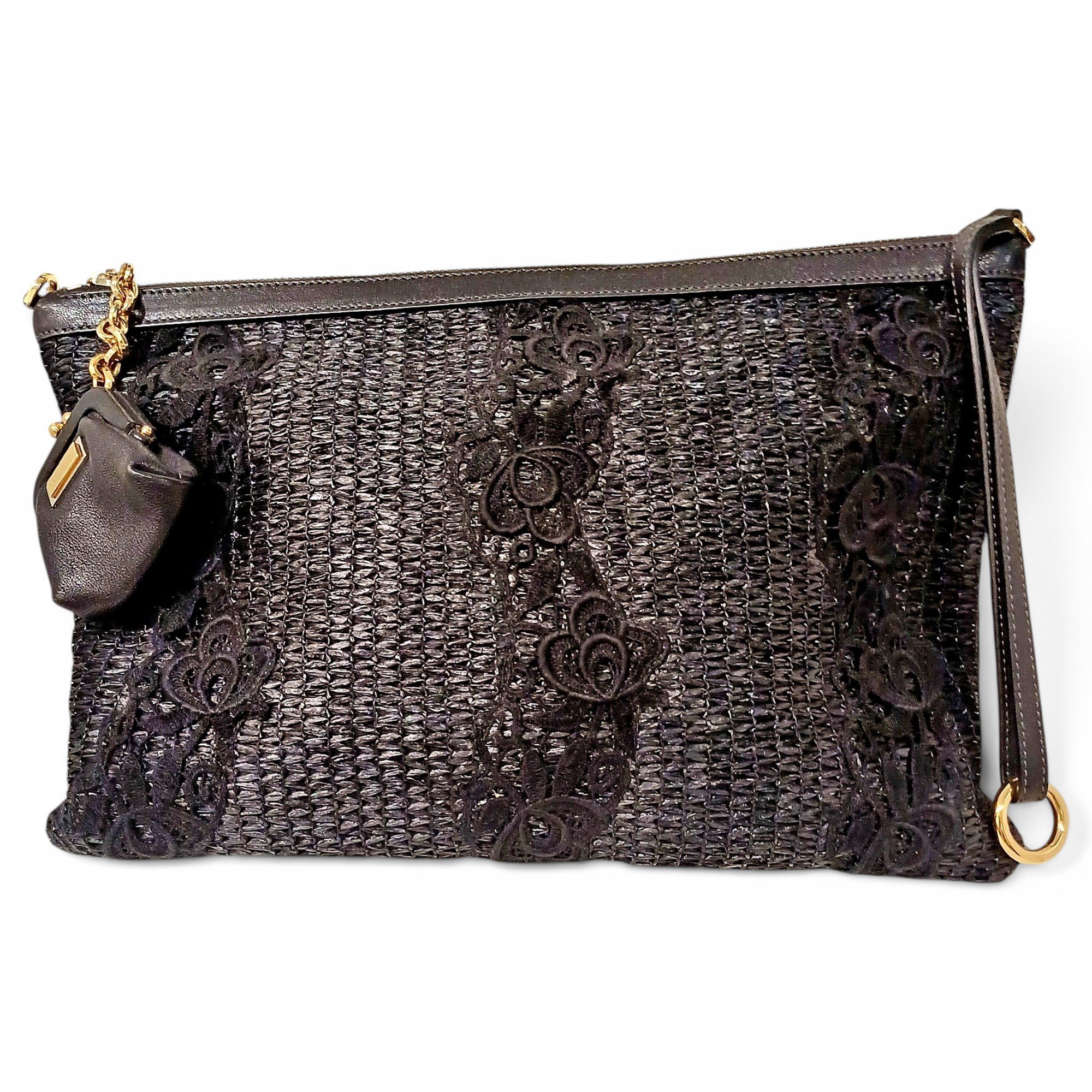 Leather clutch bag